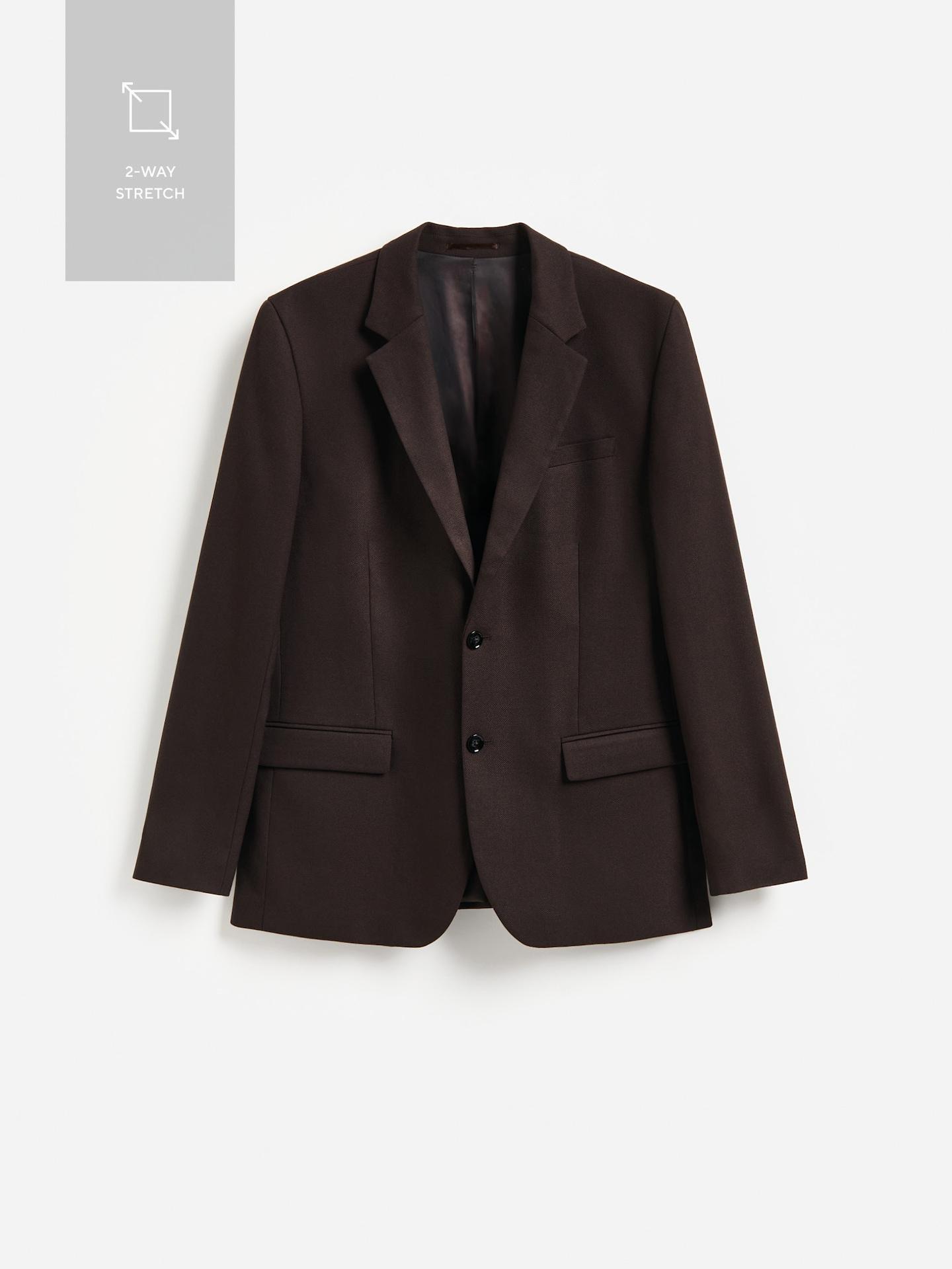 Brown Slim Fit Blazer With Viscose, Brown, large image number 3