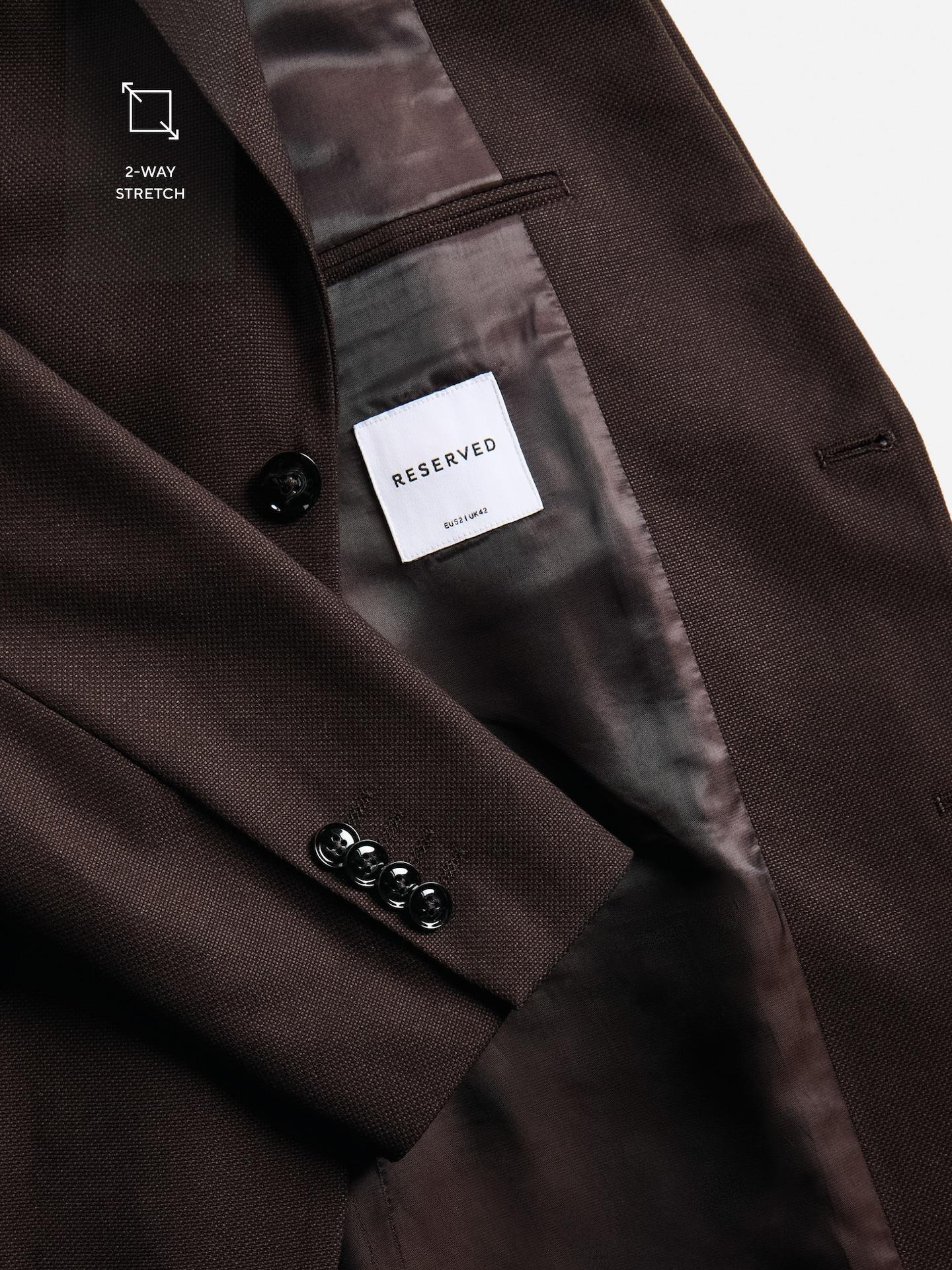 Brown Slim Fit Blazer With Viscose, Brown, large image number 4