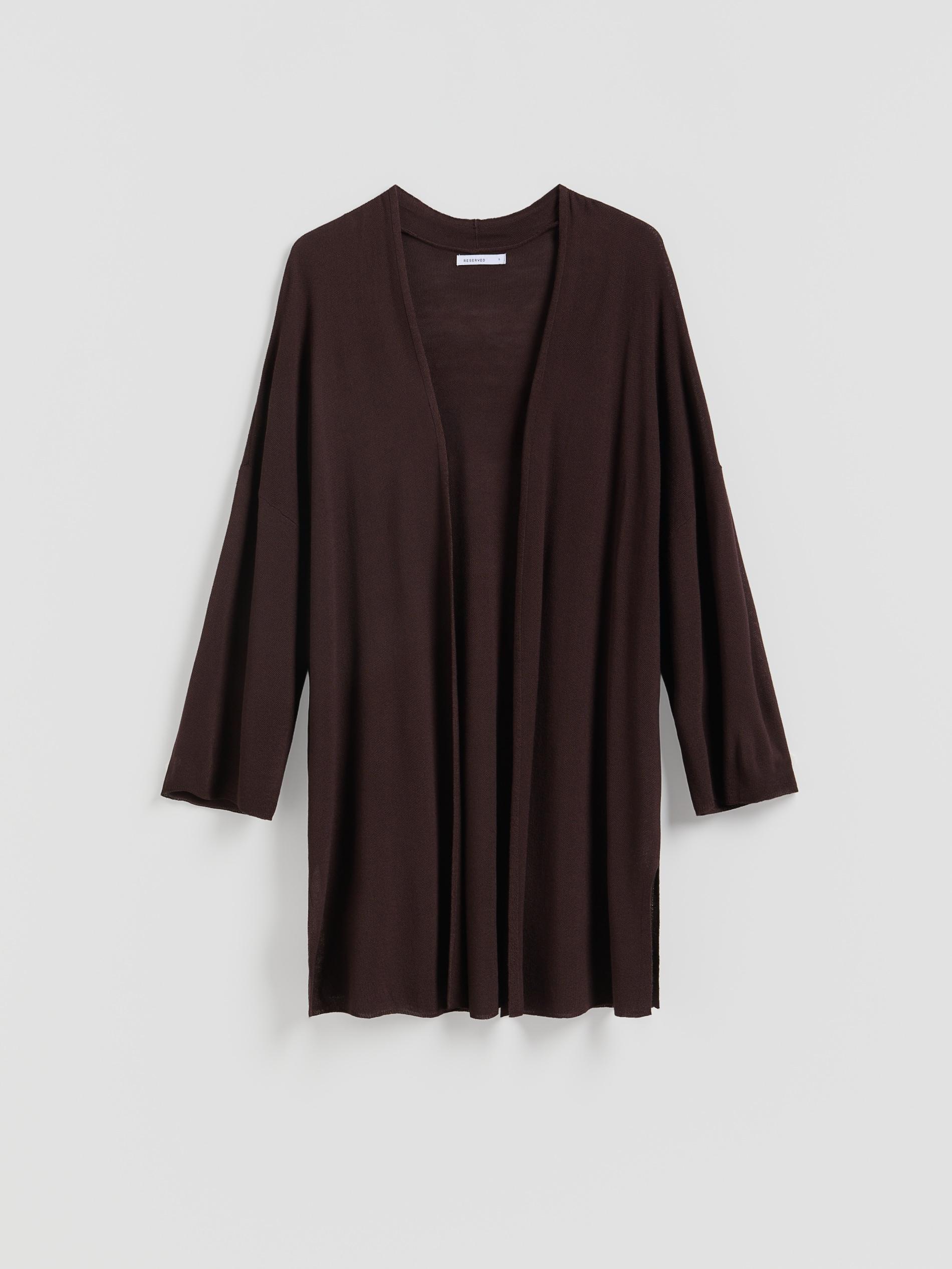 Brown Longline Cardigan, Brown, large image number 3