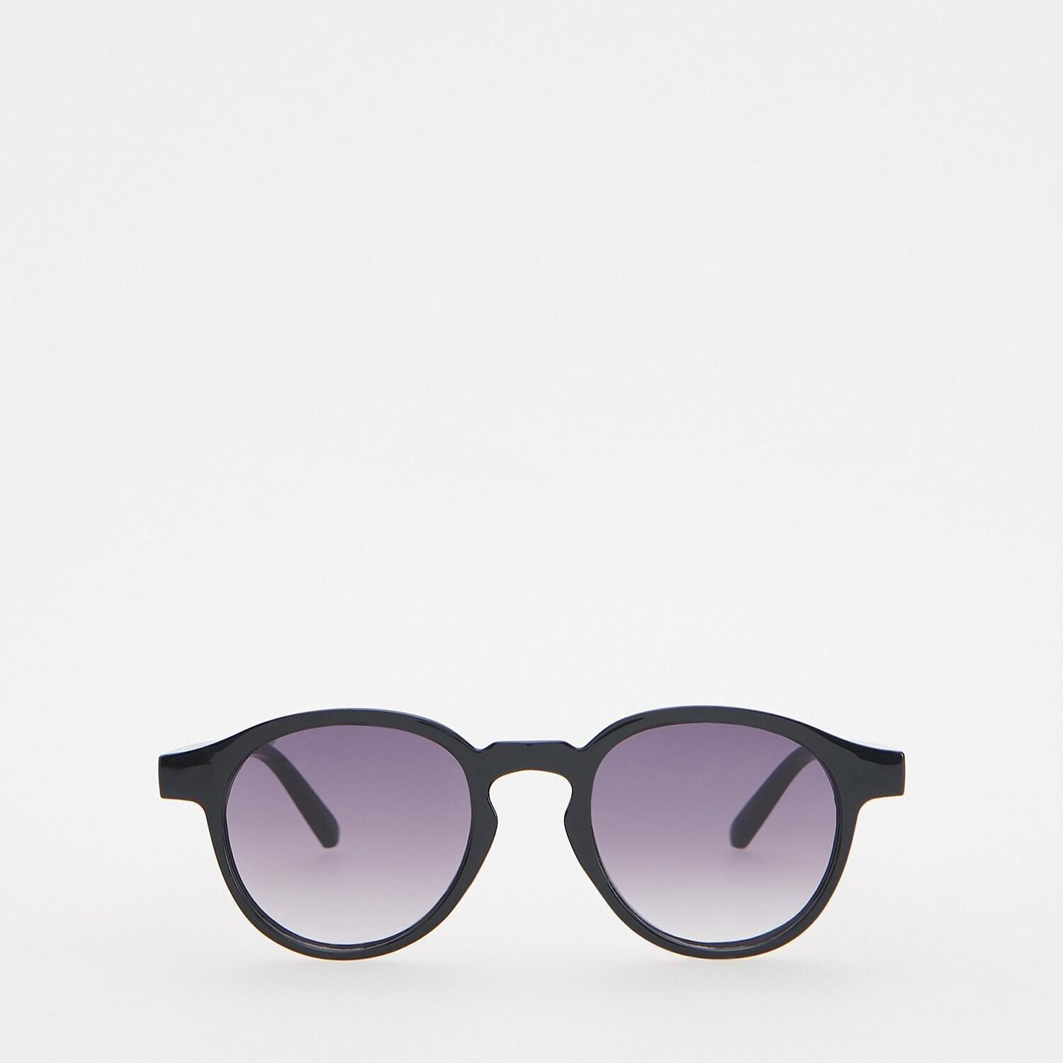 Black Round Sunglasses, Black, large image number 0