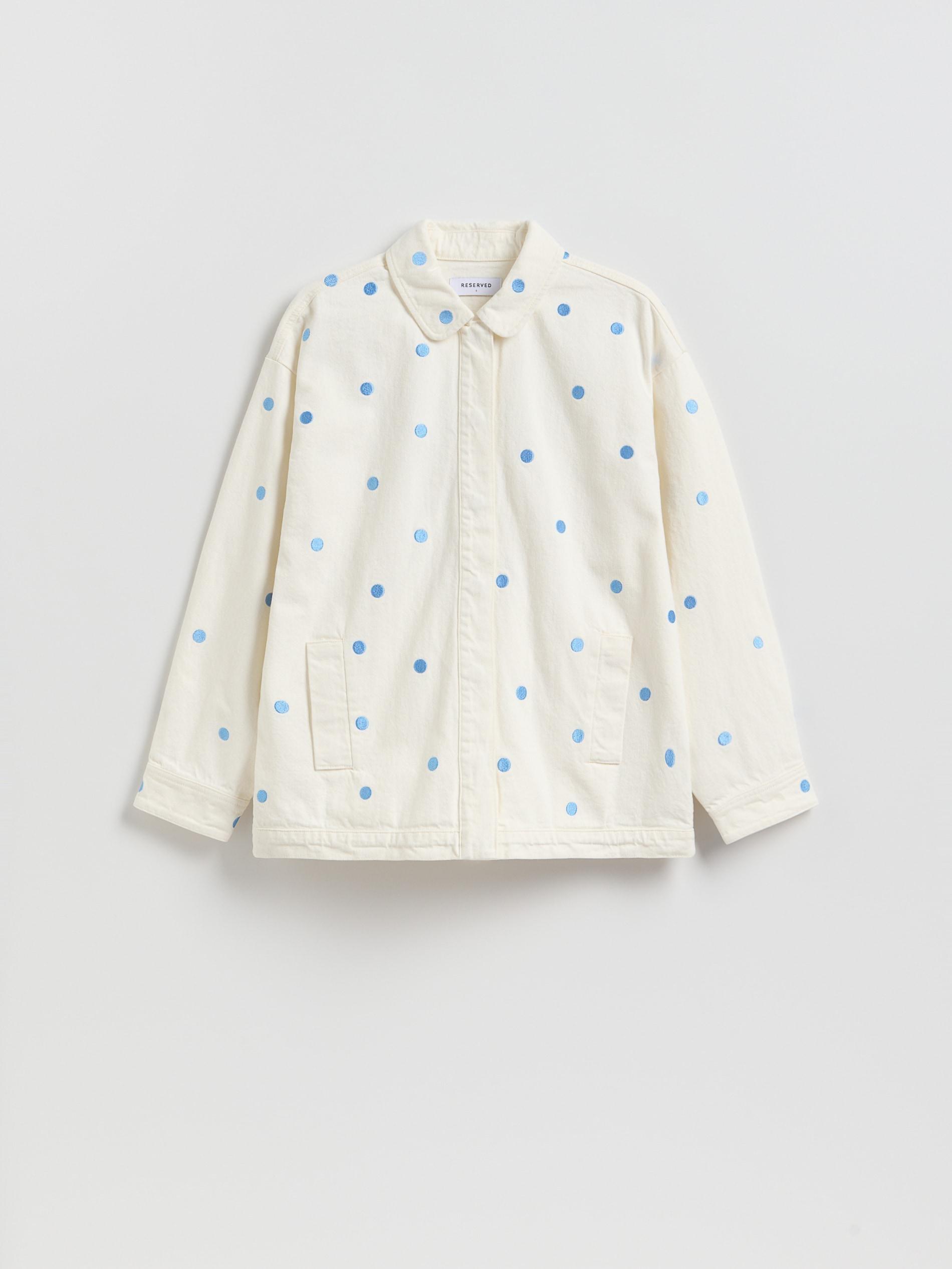 Cream Denim Jacket, Ivory, large image number 4