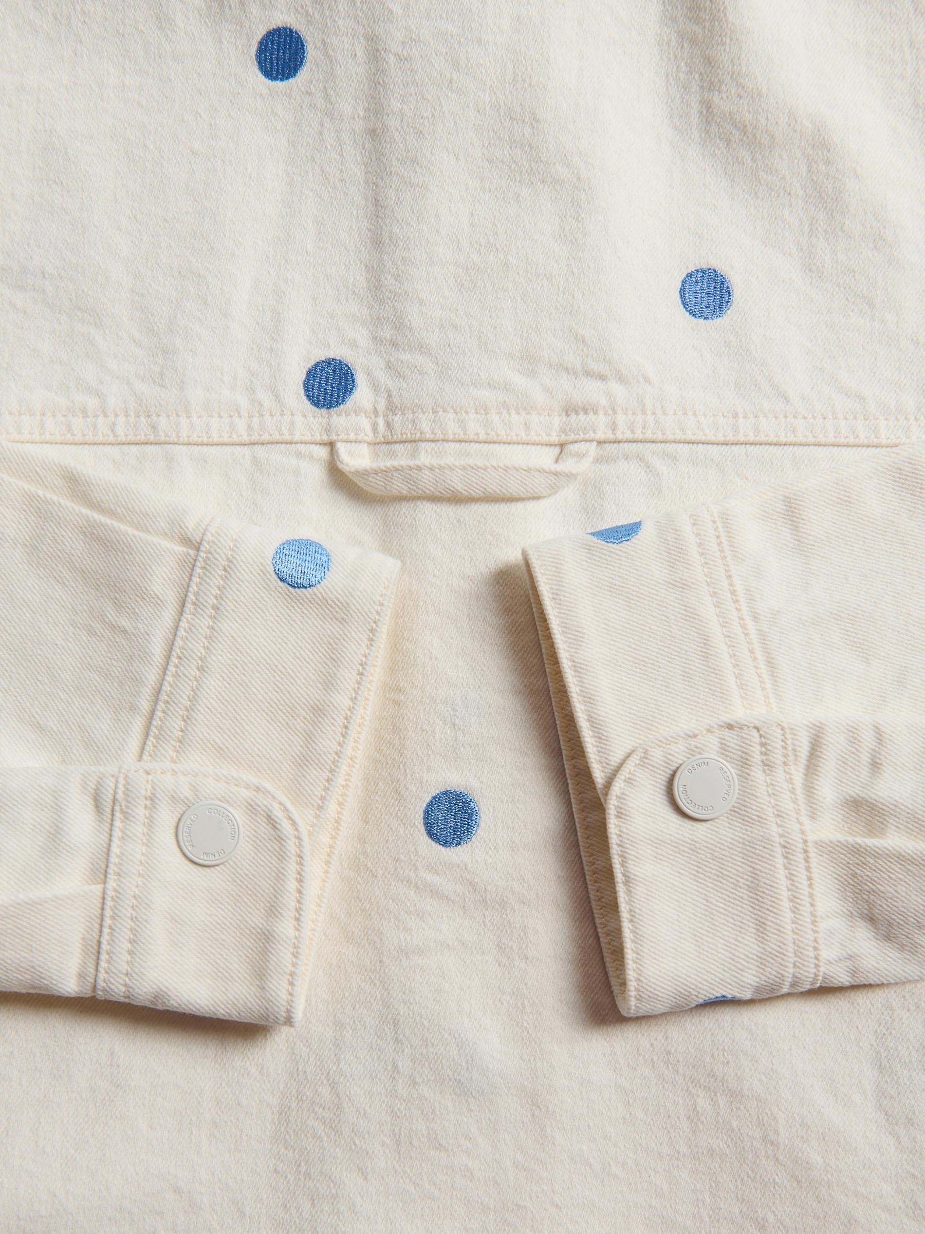 Cream Denim Jacket, Ivory, large image number 5