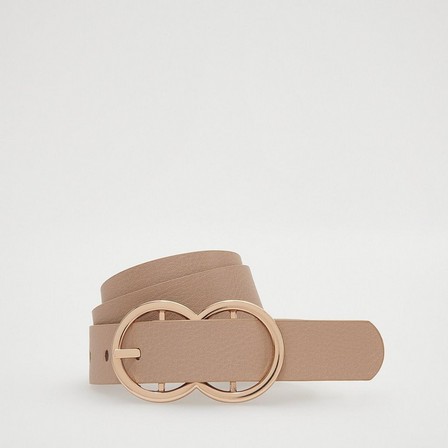 Reserved - Beige Belt With Decorative Buckle