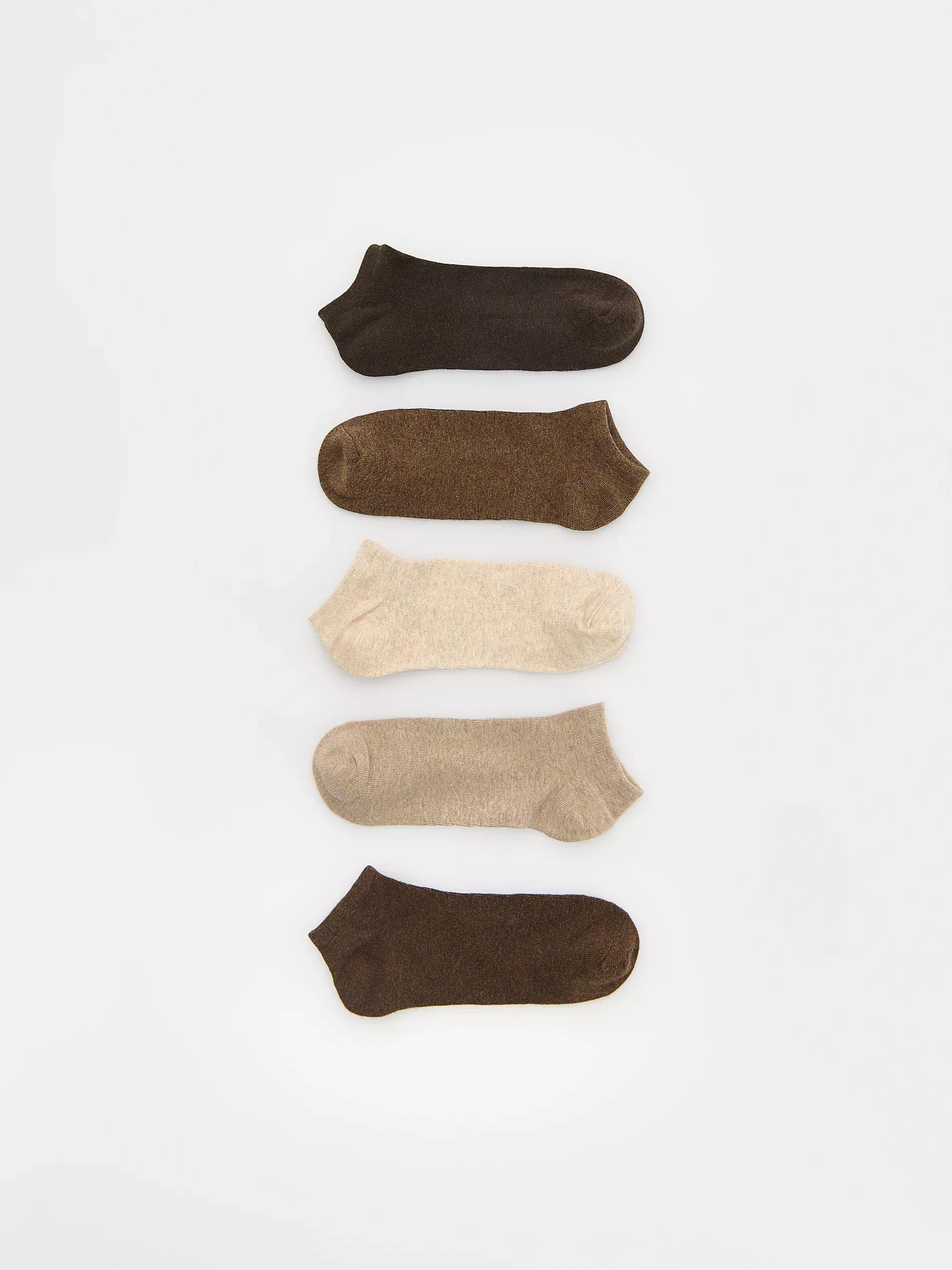 Beige Short Socks 5 Pack, Beige, large image number 0