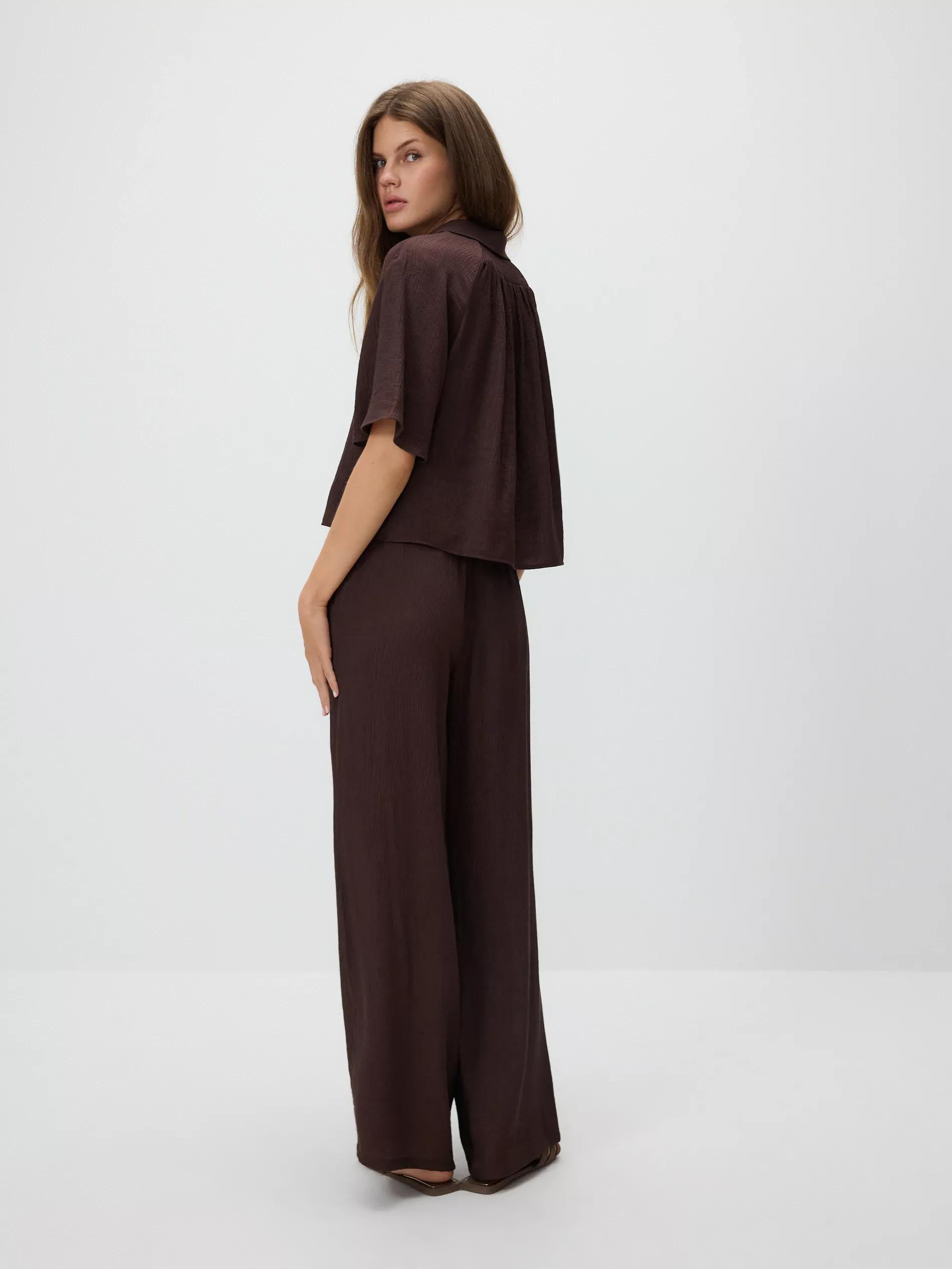 Brown Loose Trousers With Viscose, , large image number 2