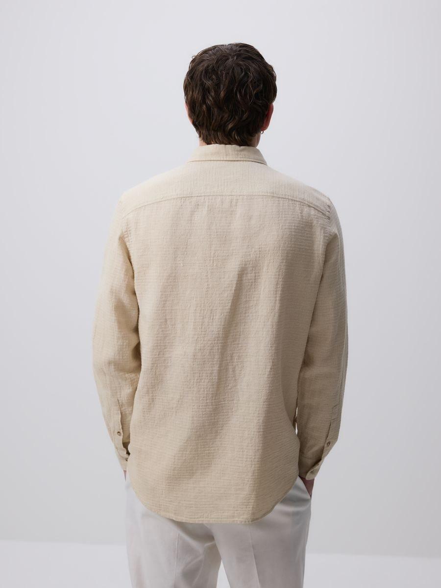 Beige Regular-Fit Linen-Blend Shirt, , large image number 2