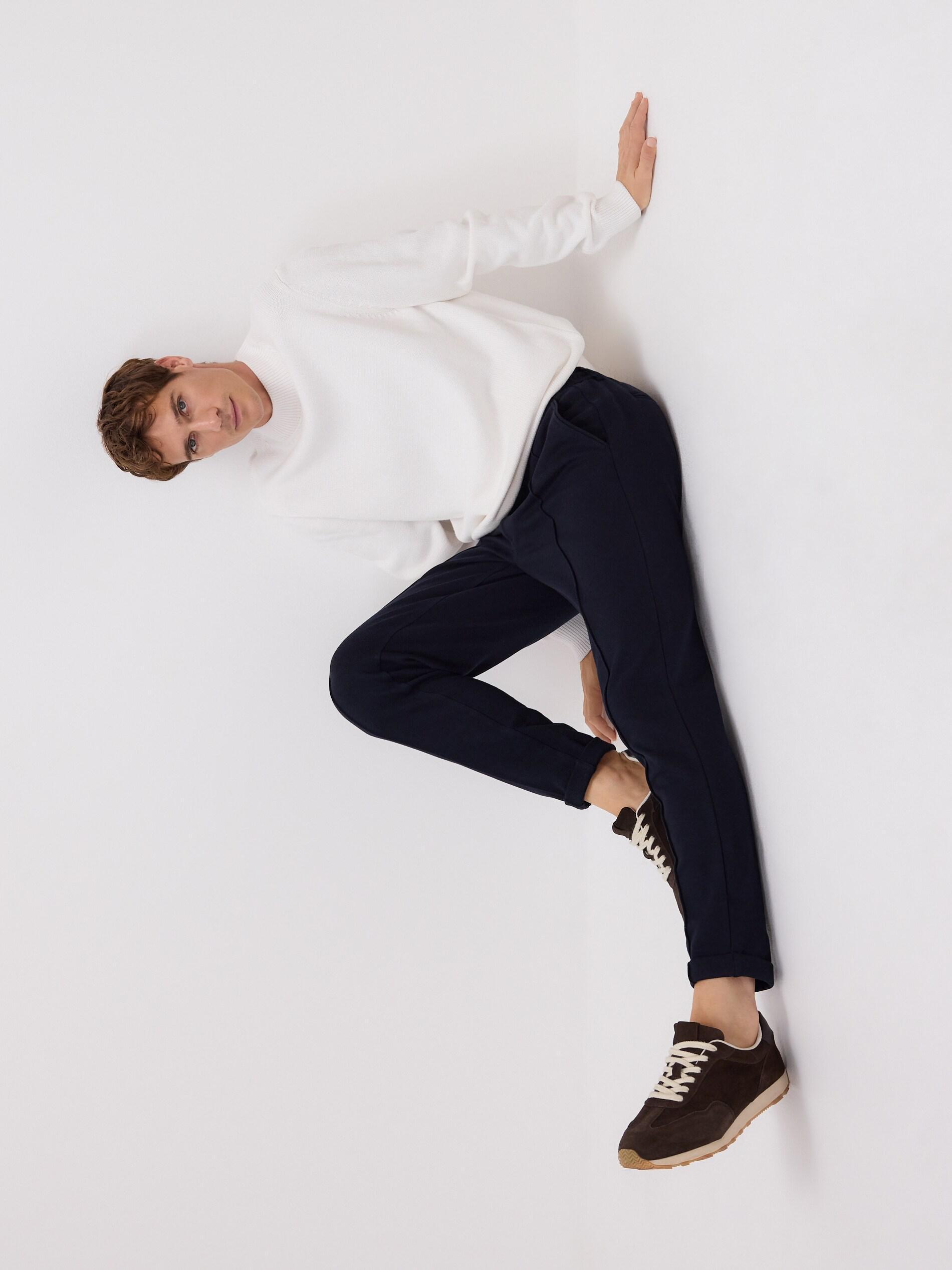 Navy Chino Slim Trousers, Navy, medium