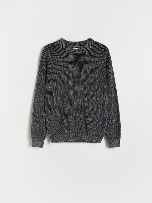 Grey Ribbed Cotton Sweater, Kids Boys, , large image number 0