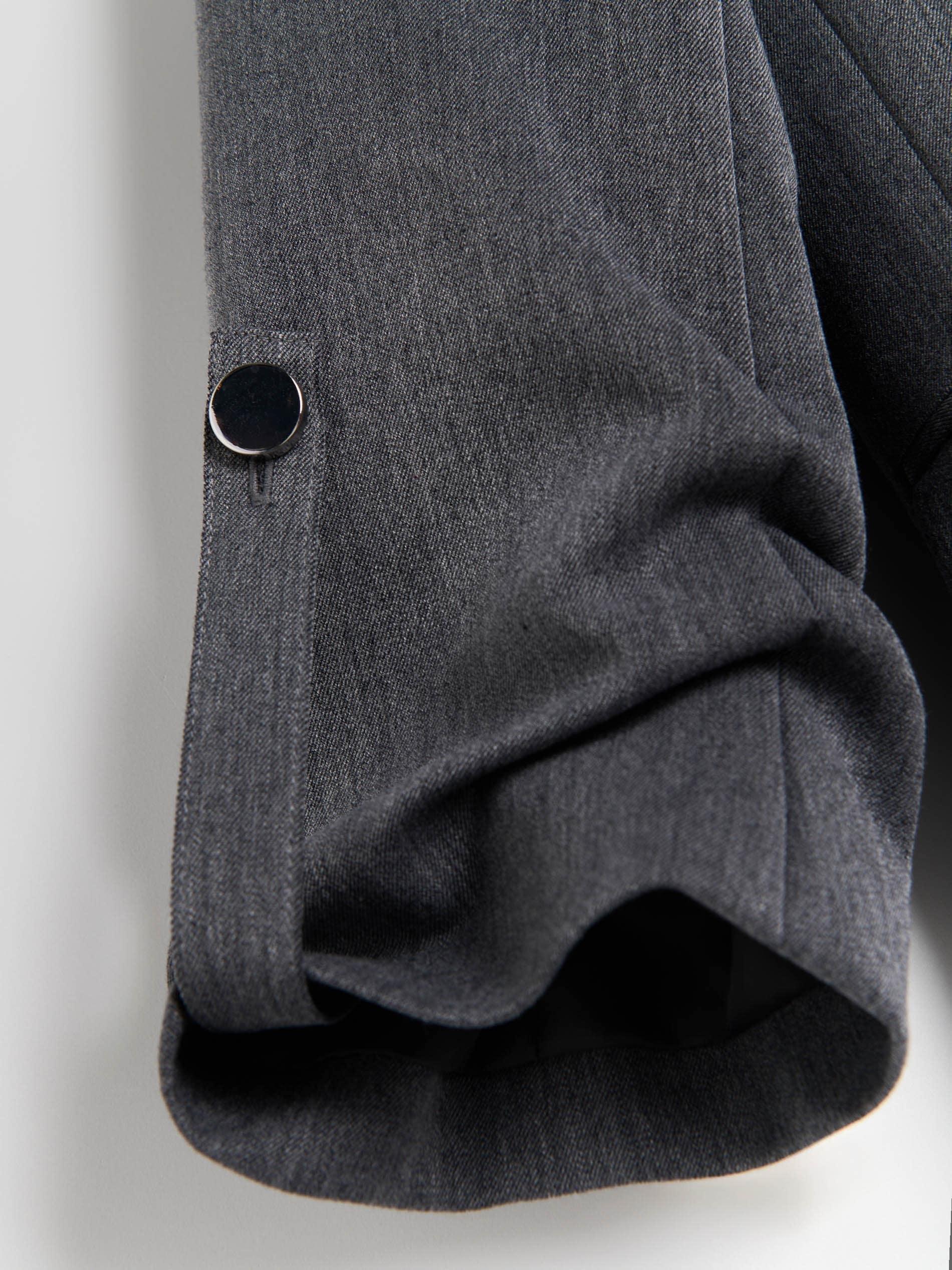 Grey Plain Oversized Blazer, , large image number 6