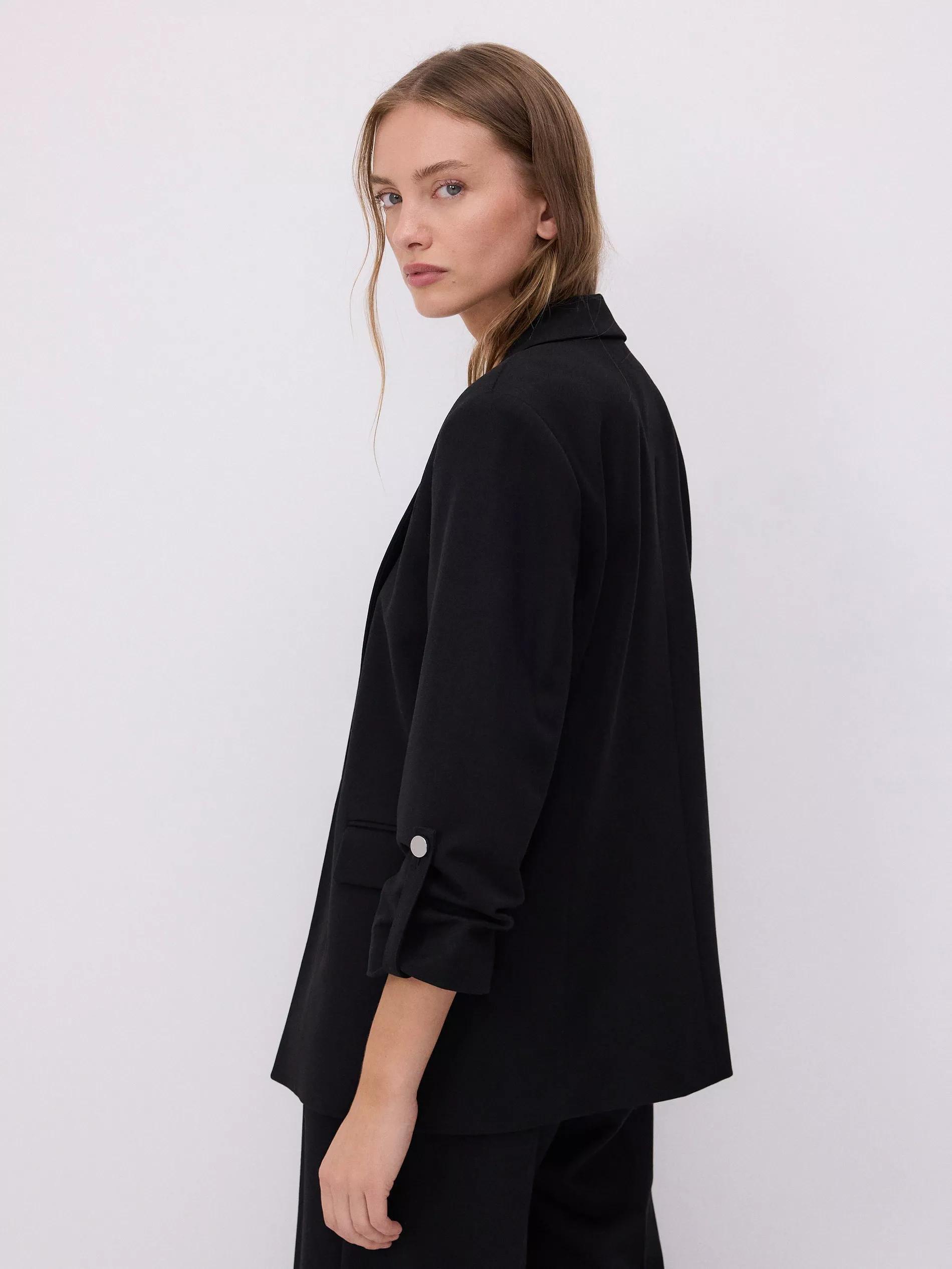 Black Single Breasted Blazer, , large image number 2