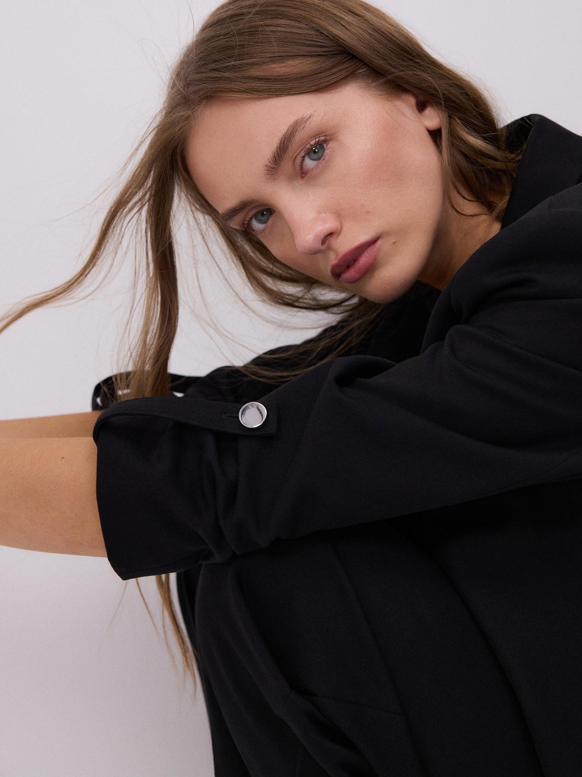 Black Single Breasted Blazer, , large image number 3