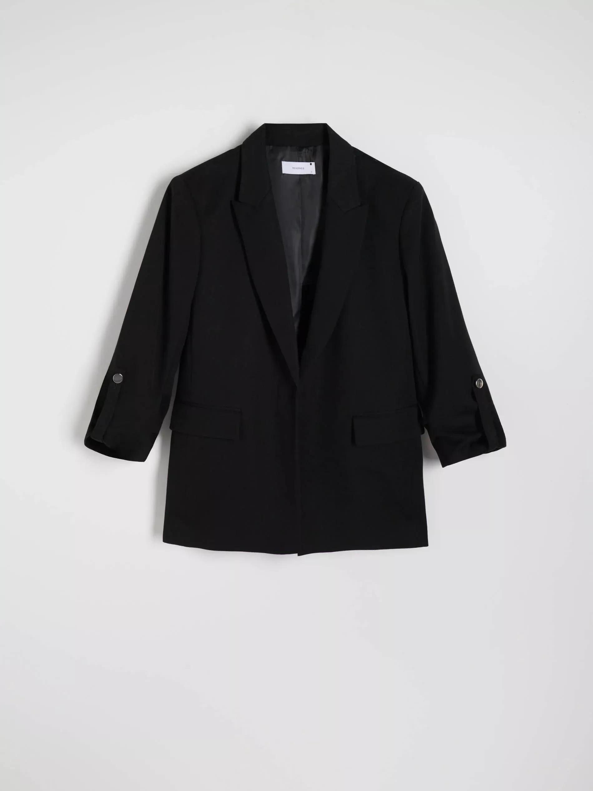 Black Single Breasted Blazer, , large image number 4
