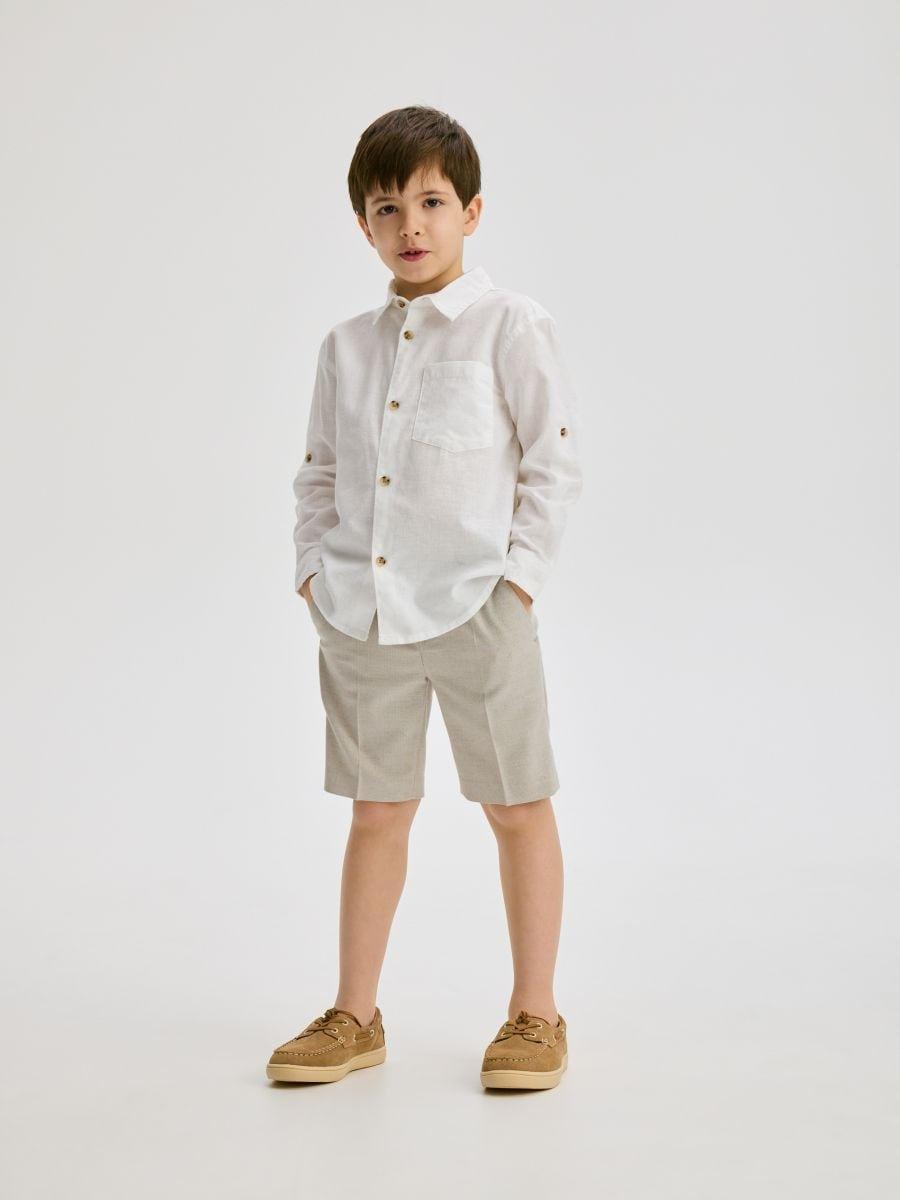 White Linen Blend Shirt, , large image number 0