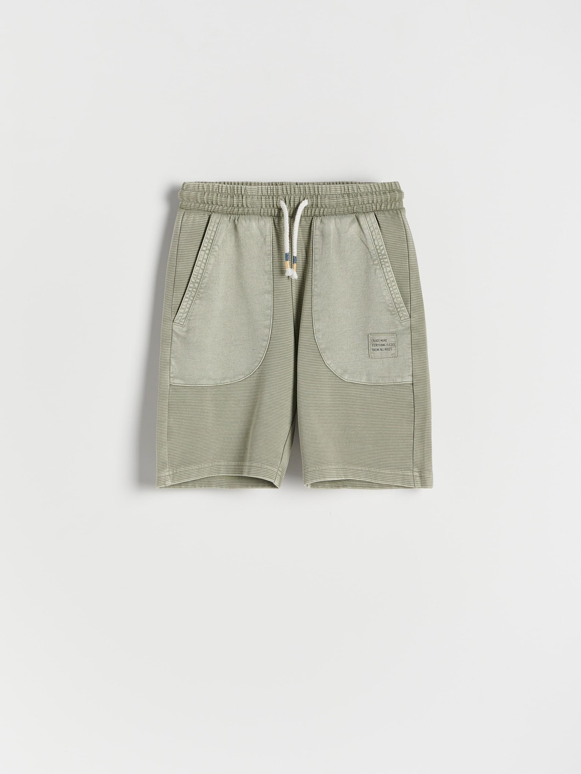 Reserved - Green Ottoman Jersey Shorts, Kids Boys