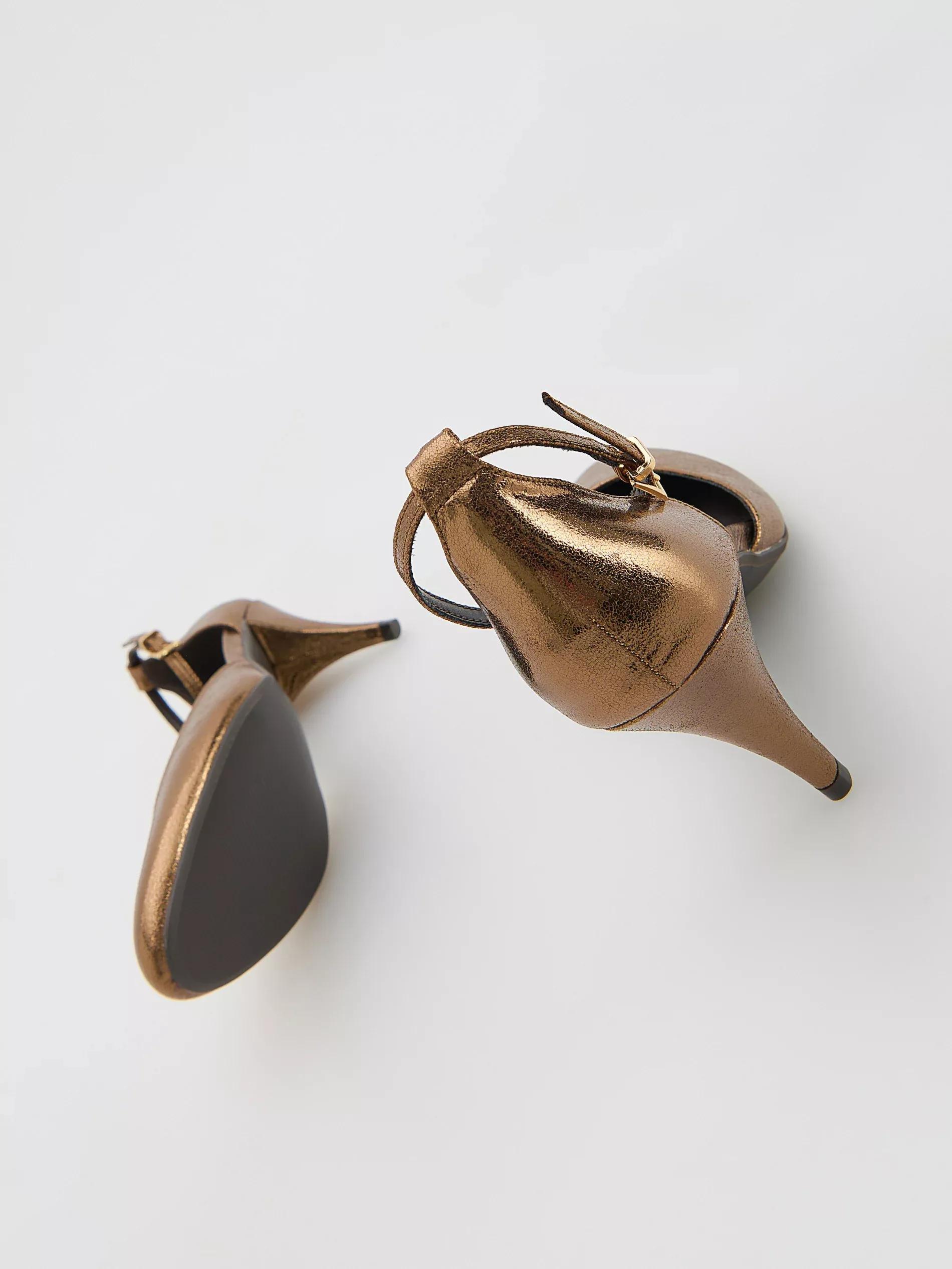 Gold Metallic Pumps, Golden, large image number 2