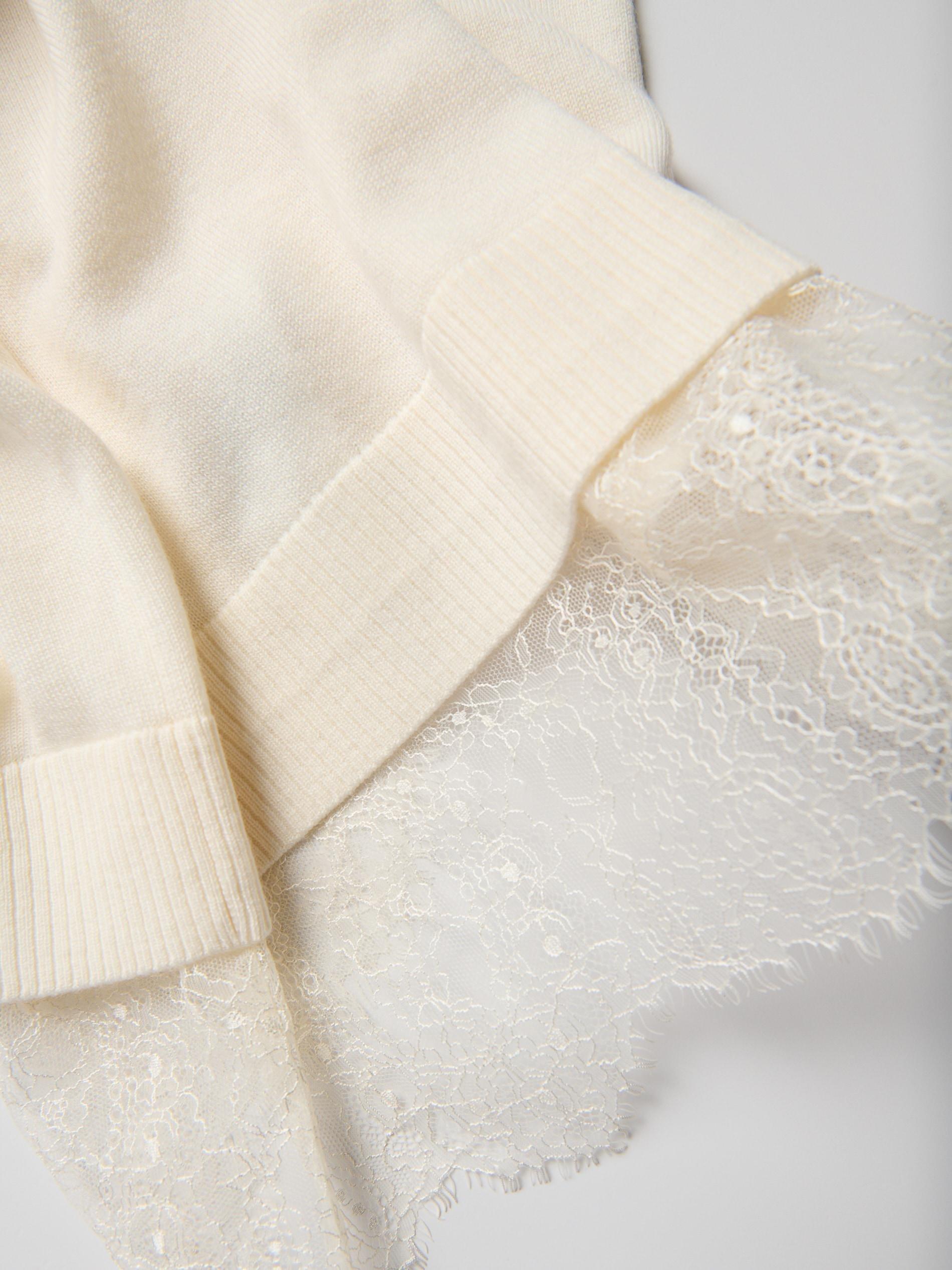 Beige Wool Blend Jumper, Ivory, large image number 4