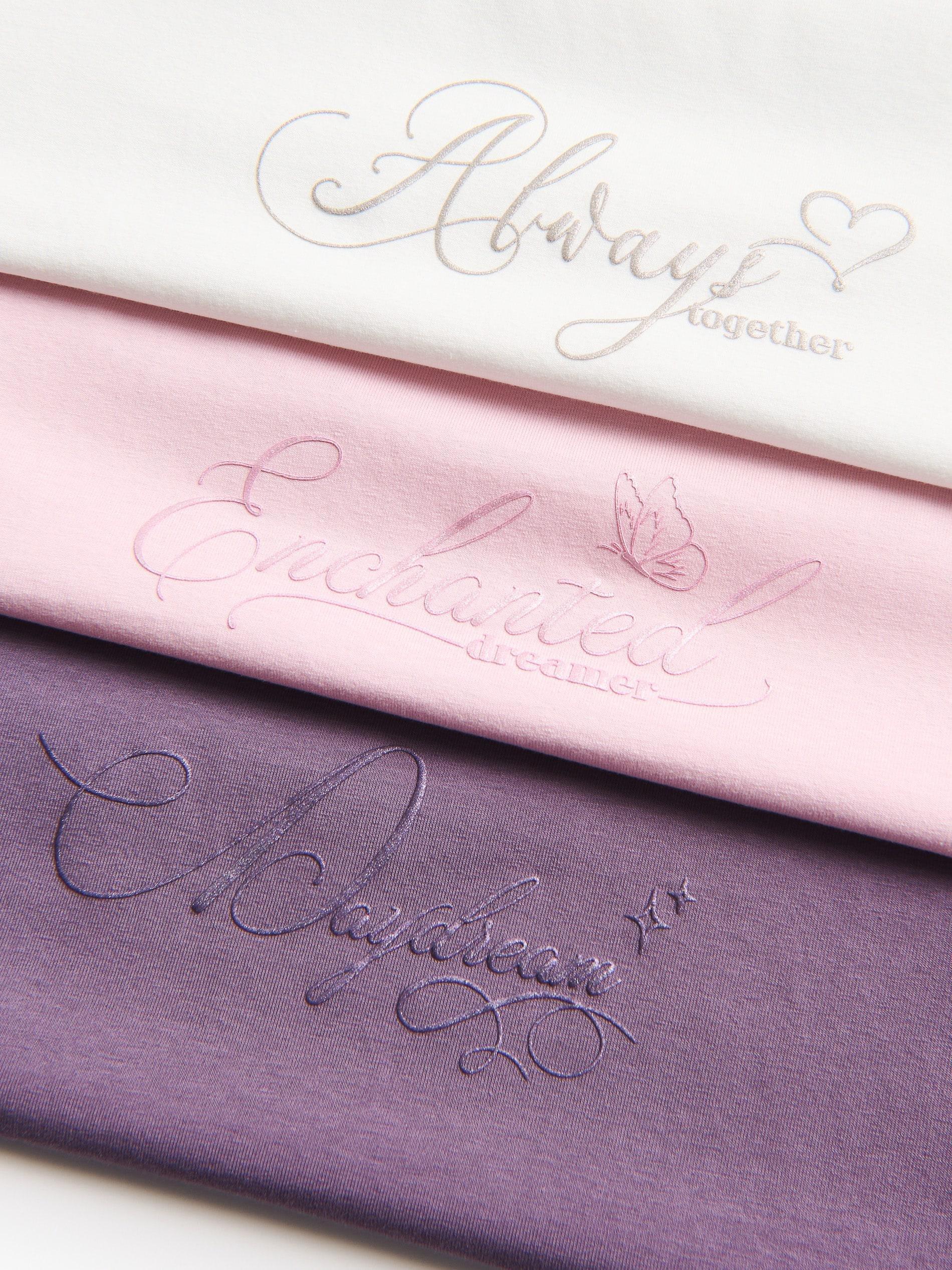 Pink T-Shirt With Embroidered Slogan, Pink, large image number 1