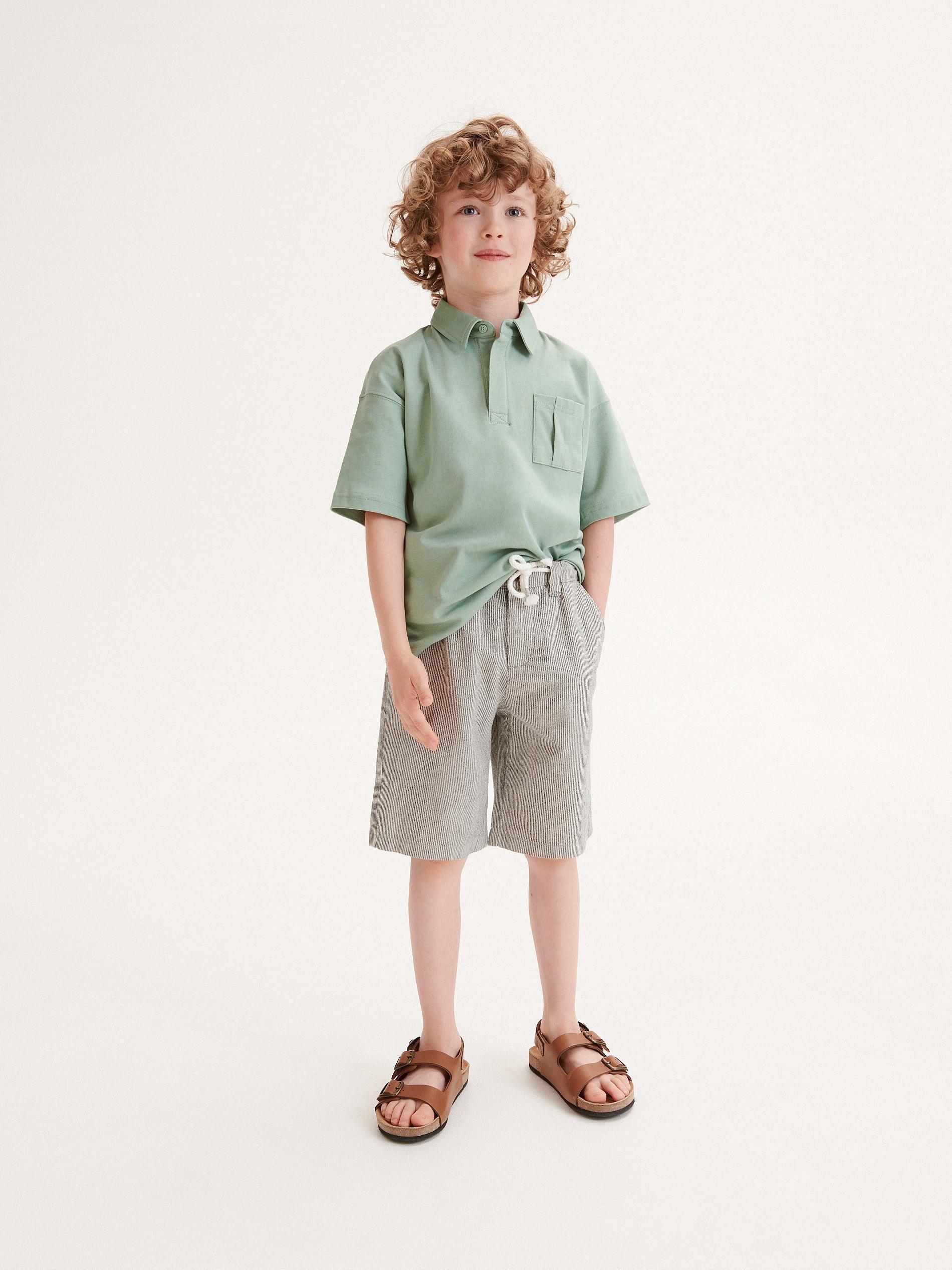 Boys grey hot sale linen shorts