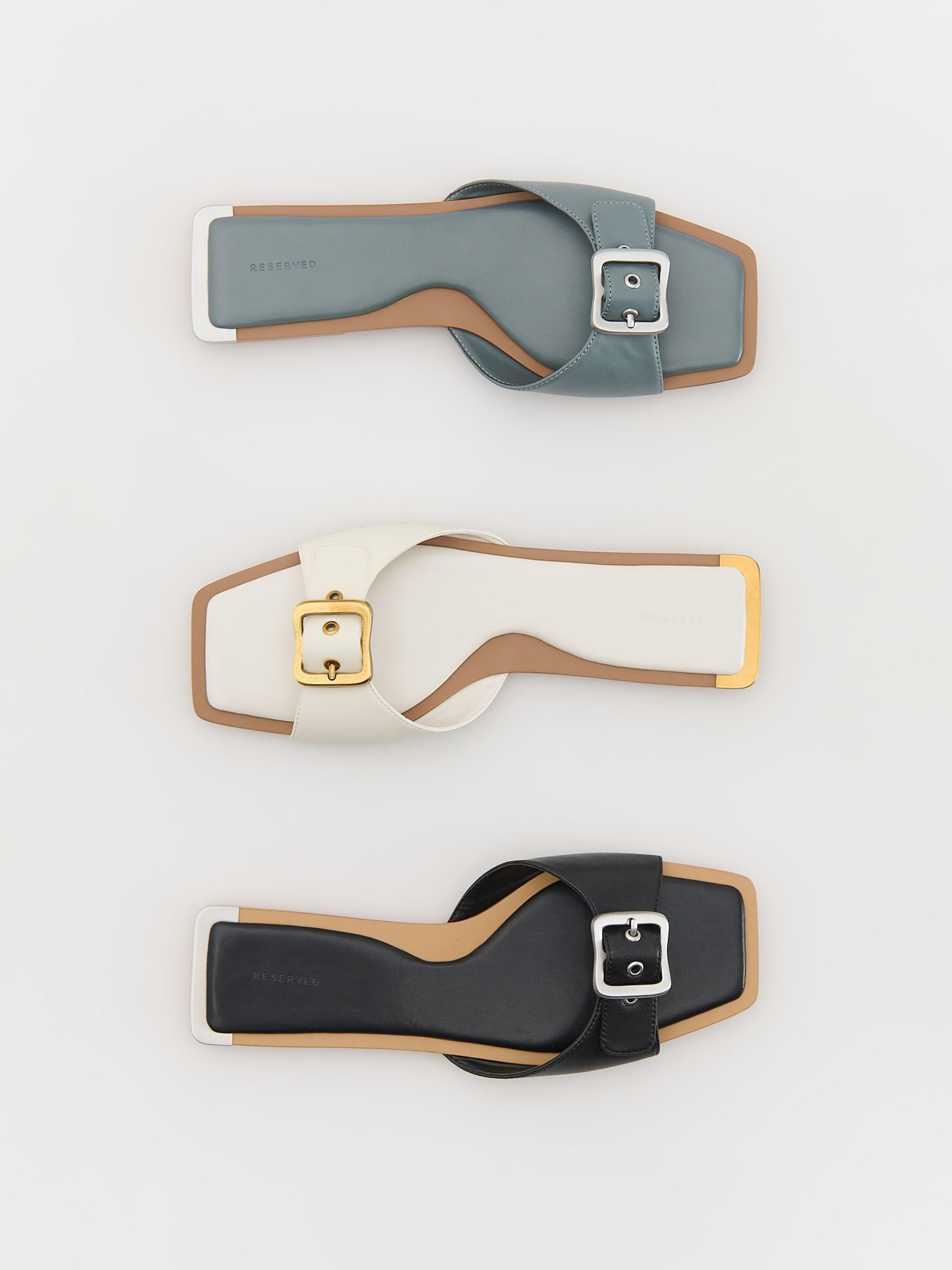 Black Sliders With Decorative Buckle, , large image number 6
