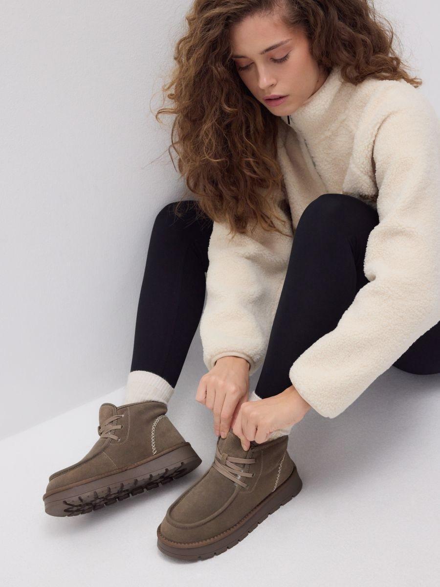 Green Ankle Boots, Khaki, large image number 0