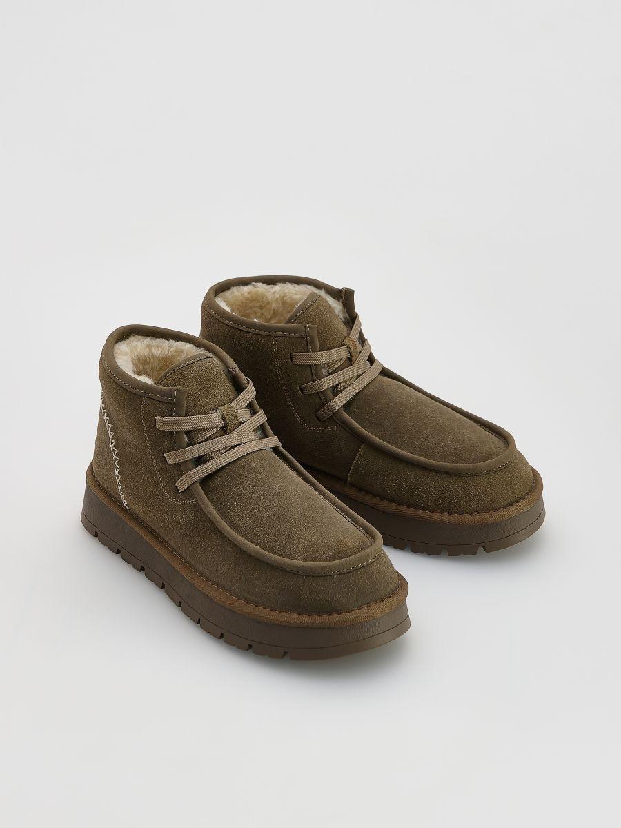 Green Ankle Boots, Khaki, large image number 2