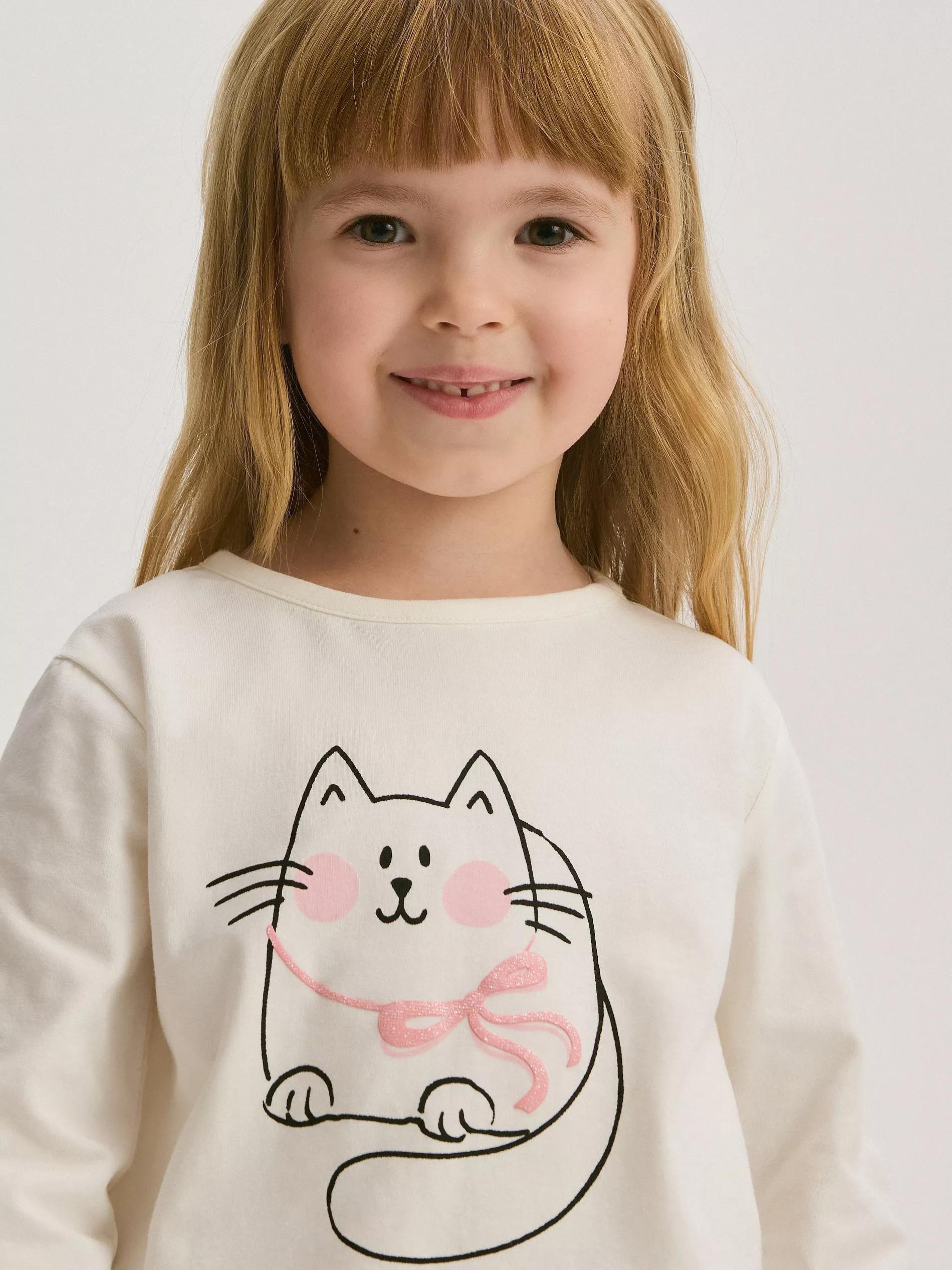 Cream T-Shirt With Print, , large image number 1