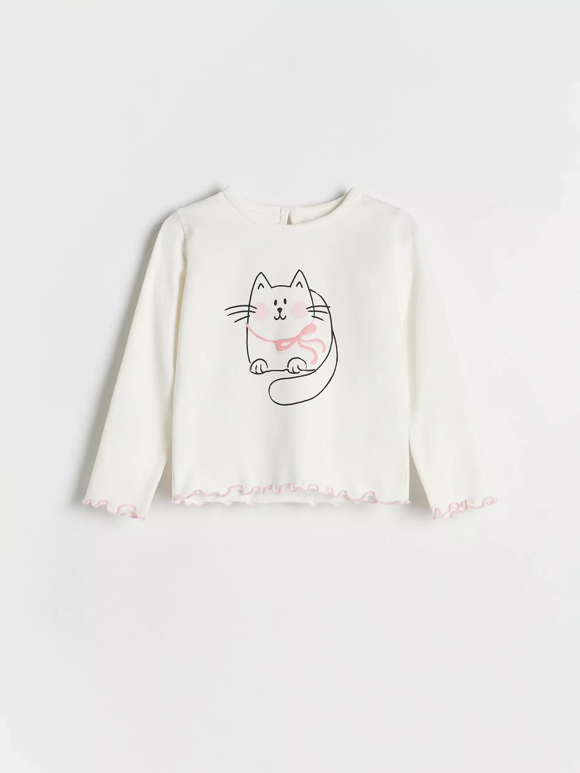 Cream T-Shirt With Print, , large image number 2