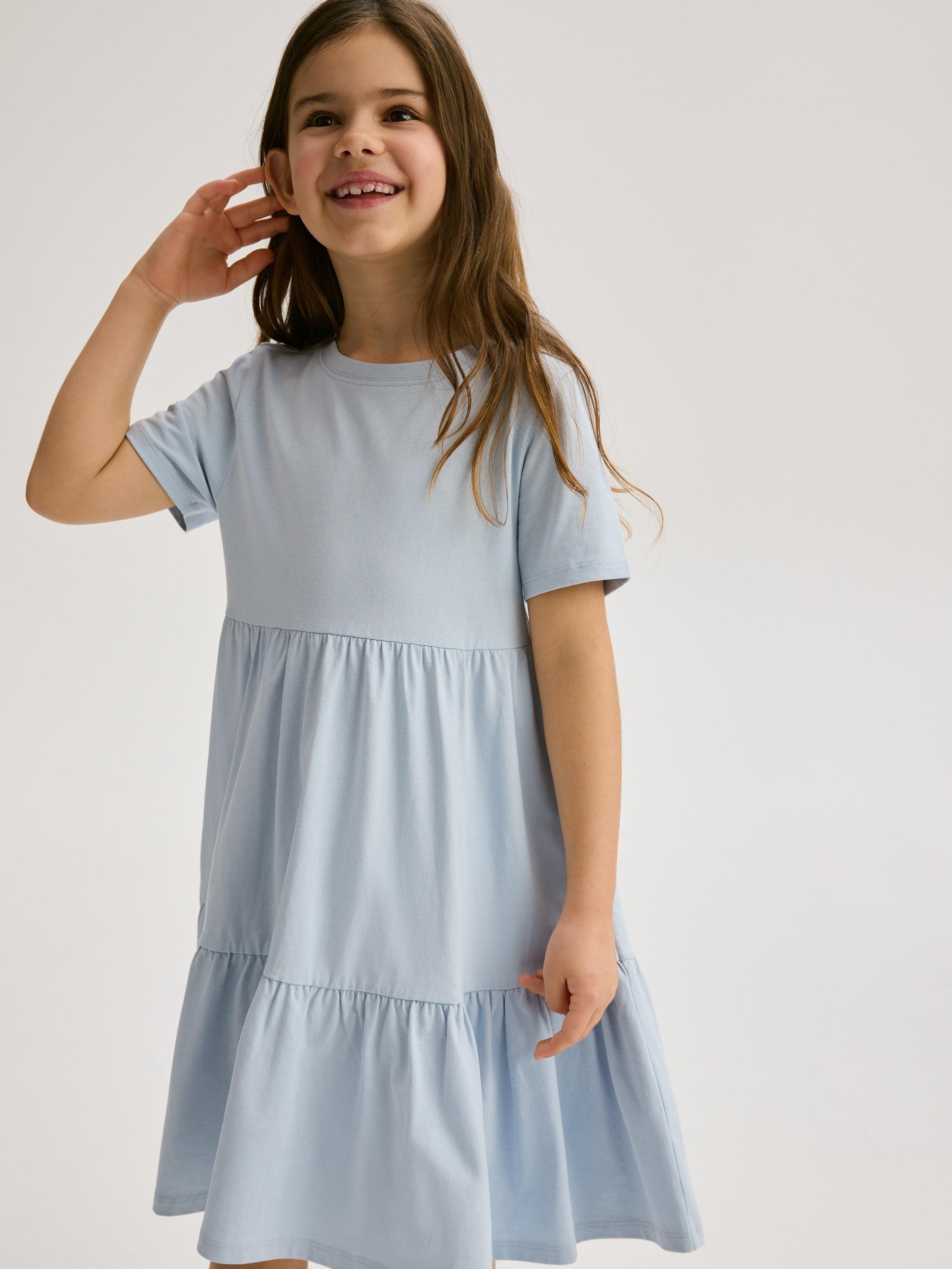Blue Cotton Dress, Blue, medium