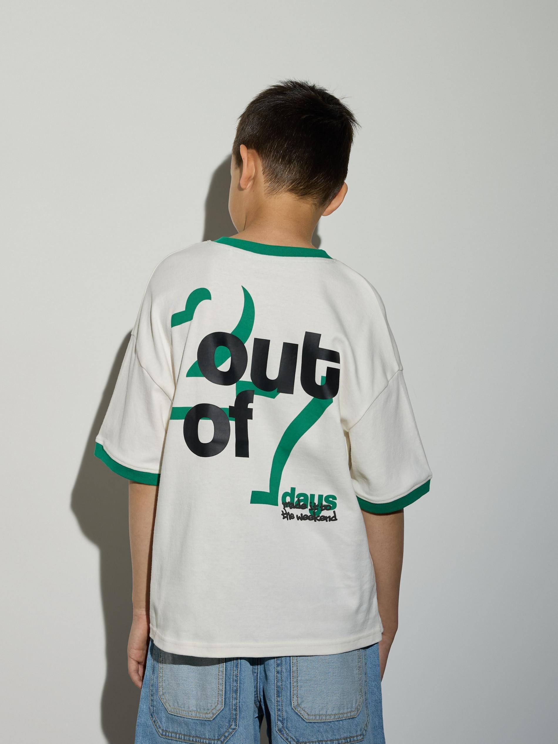 Cream Cotton T-Shirt, Ivory, large image number 3