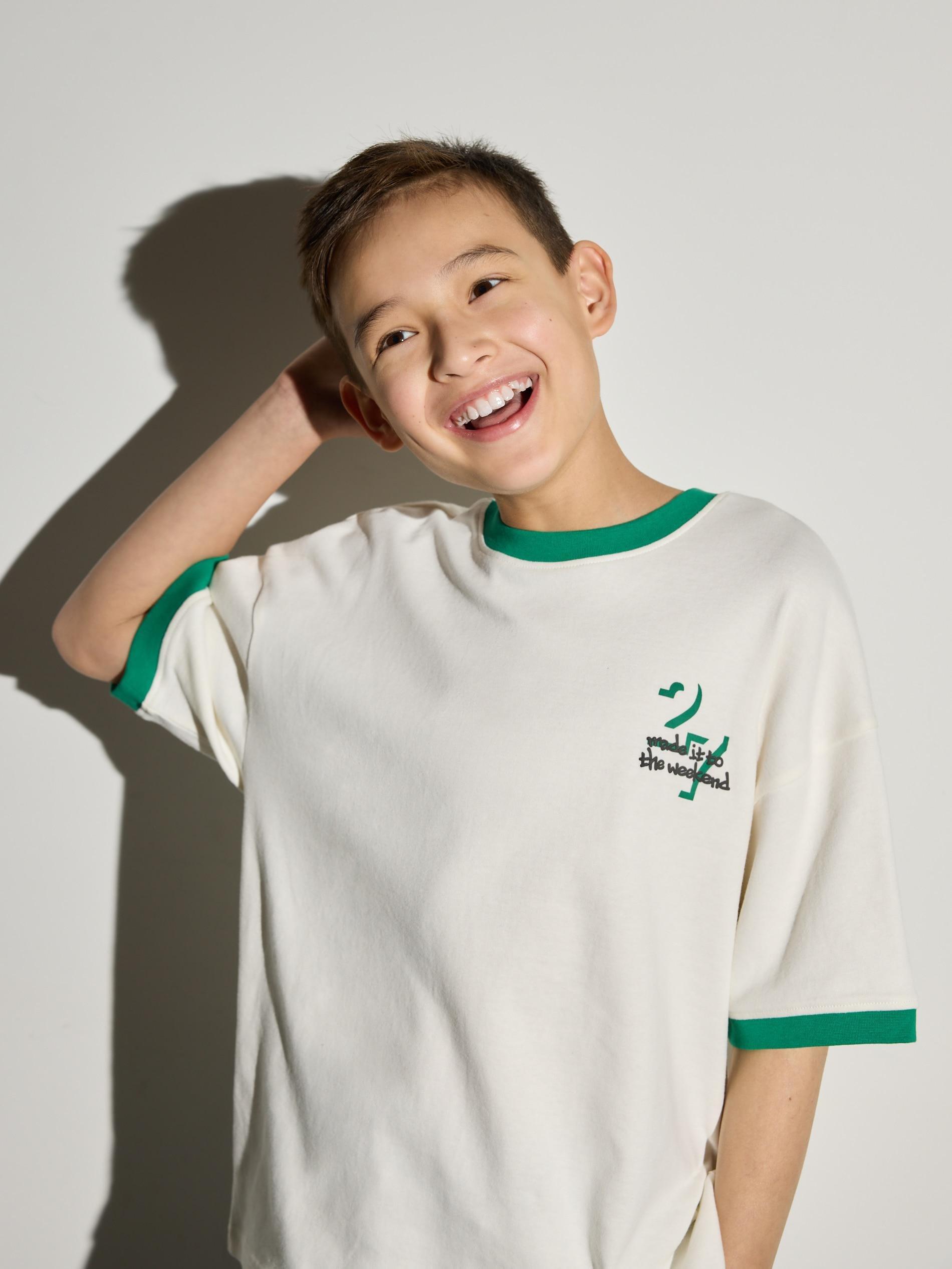 Cream Cotton T-Shirt, Ivory, large image number 4