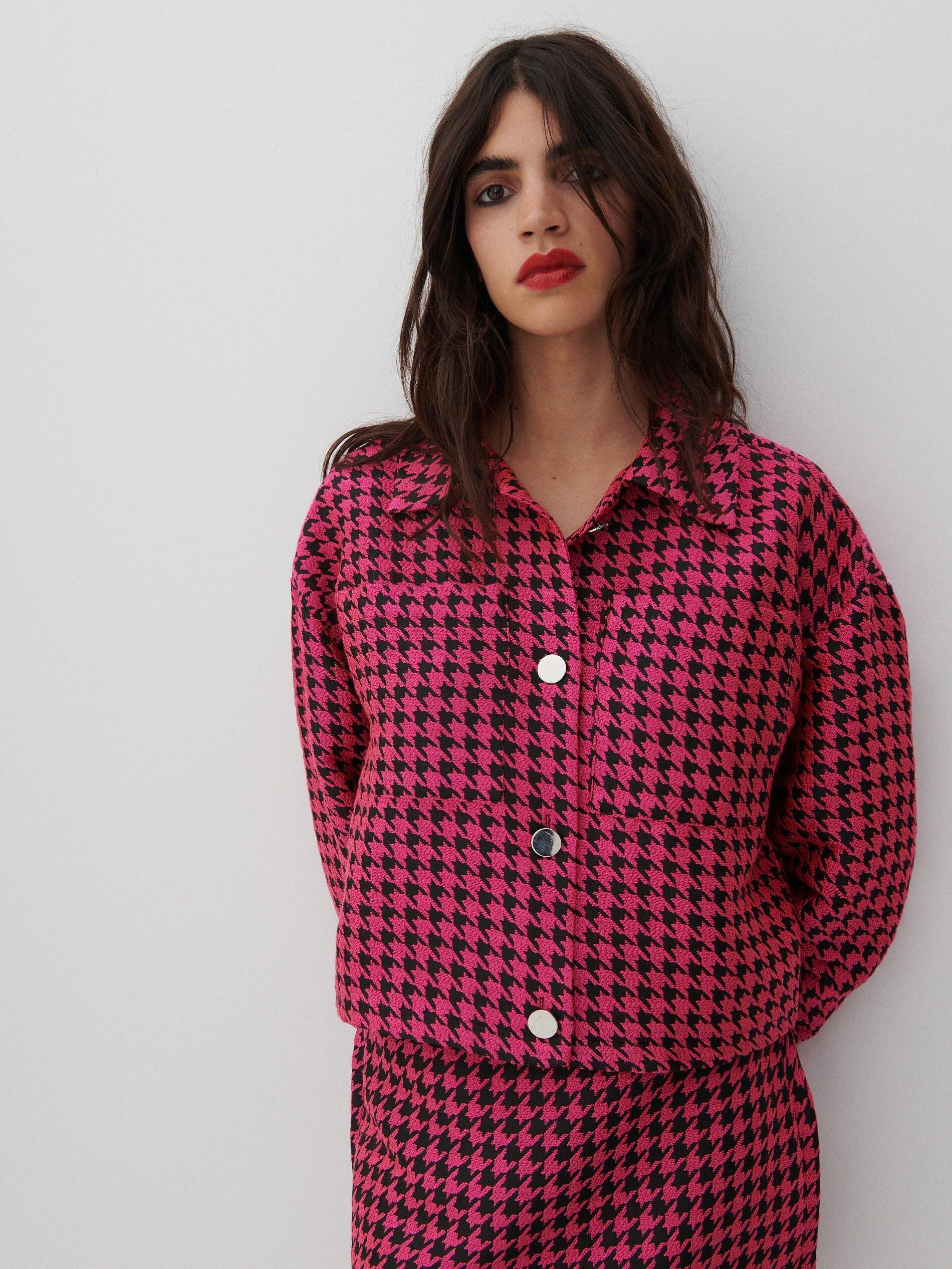 Multicolor Dogtooth Print Shirt, Women, , large image number 1