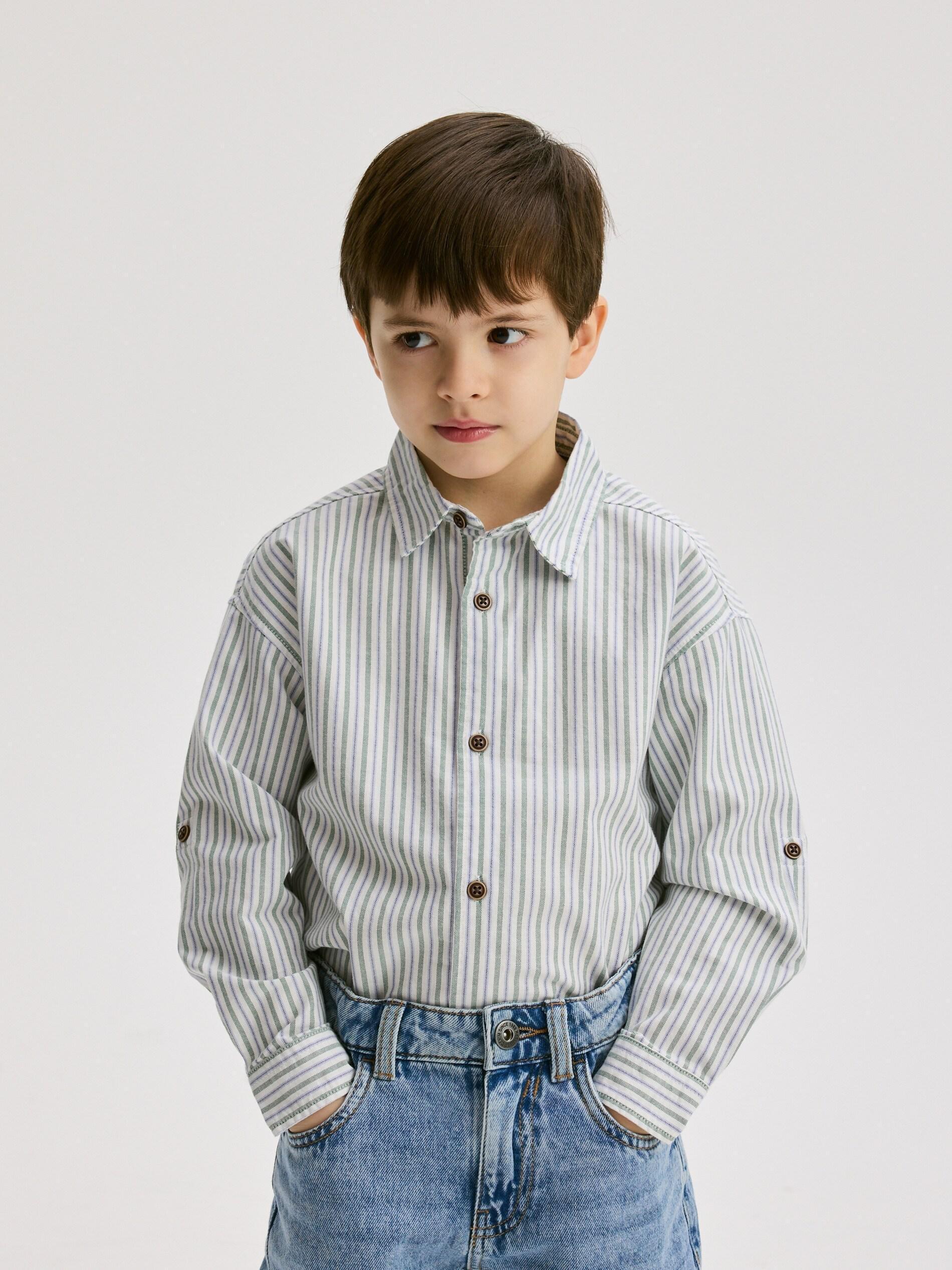 Blue Regular Fit Shirt, Kids Boys, Blue, medium