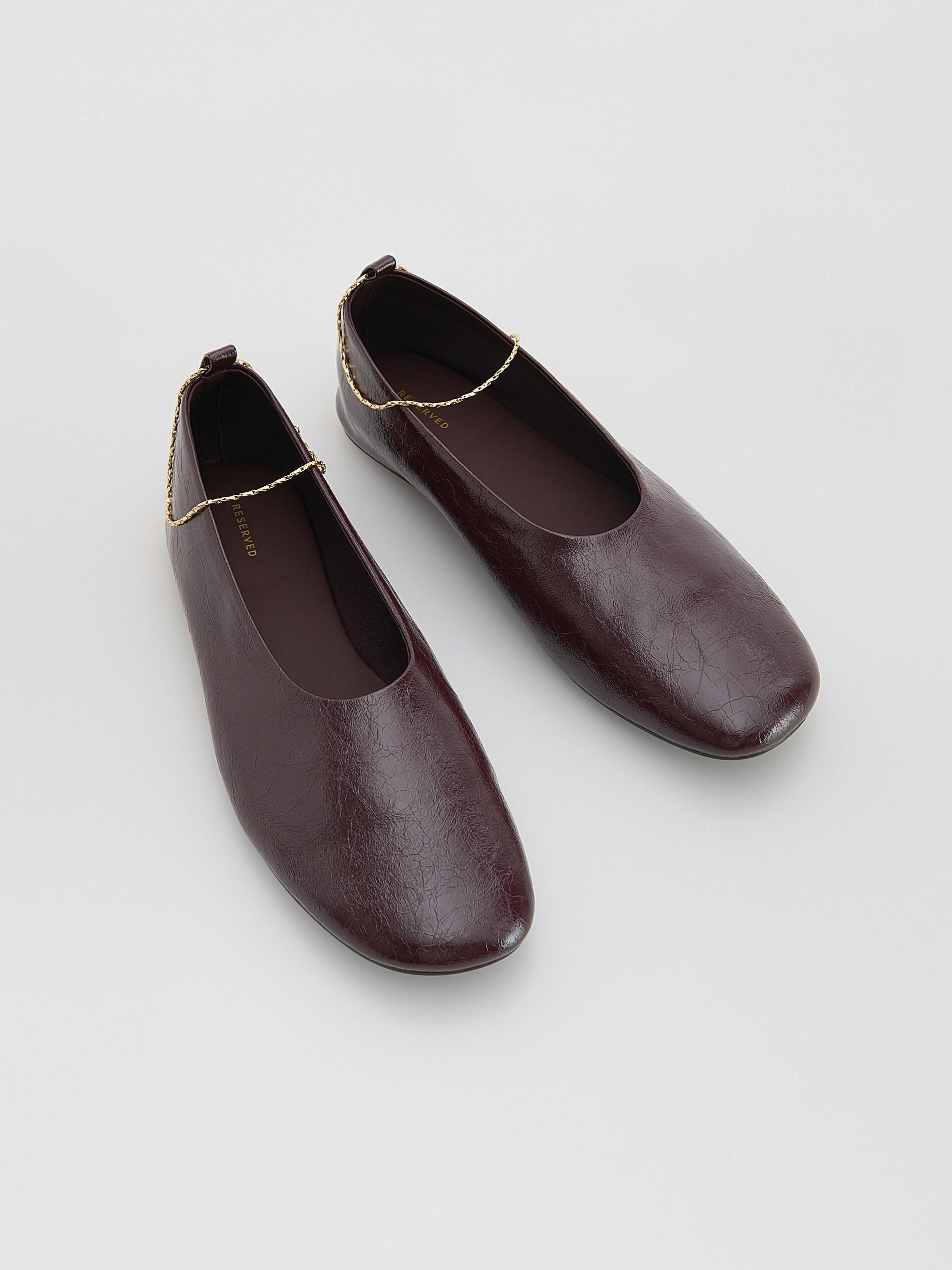 Burgundy Flat Ballerinas, Burgundy, large image number 1