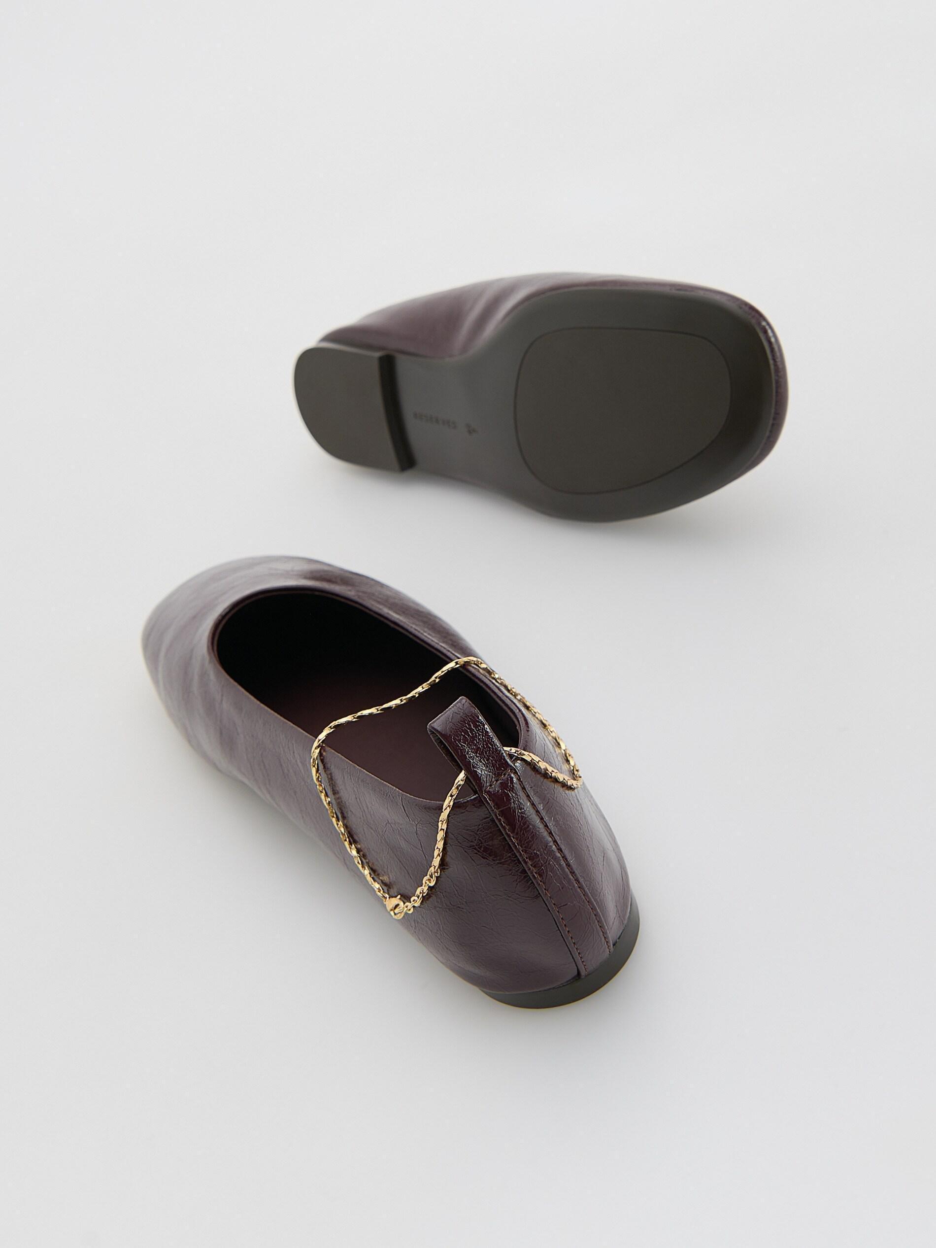 Burgundy Flat Ballerinas, Burgundy, large image number 2