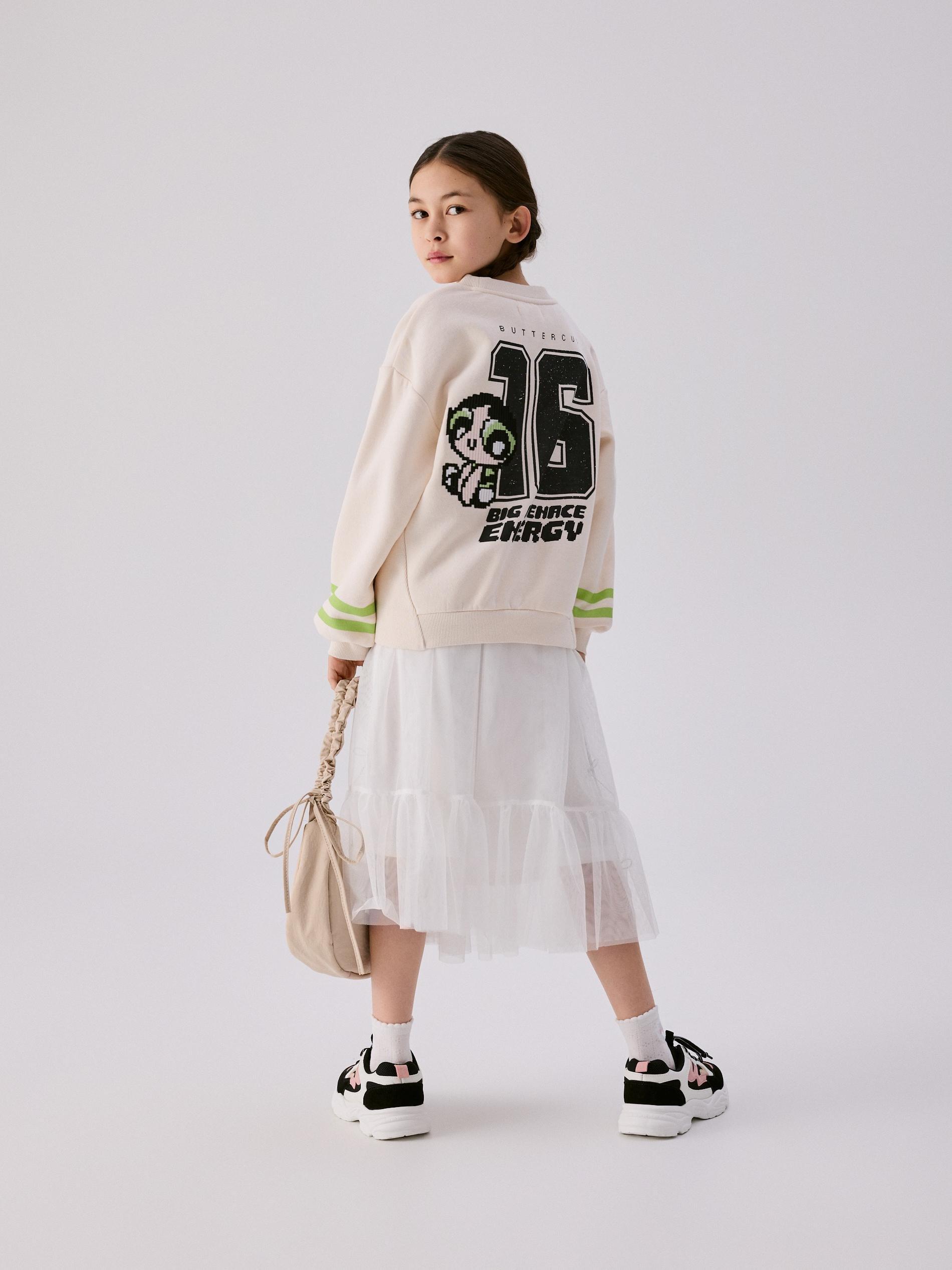 Beige Powerpuff Girls Sweatshirt, Ivory, medium