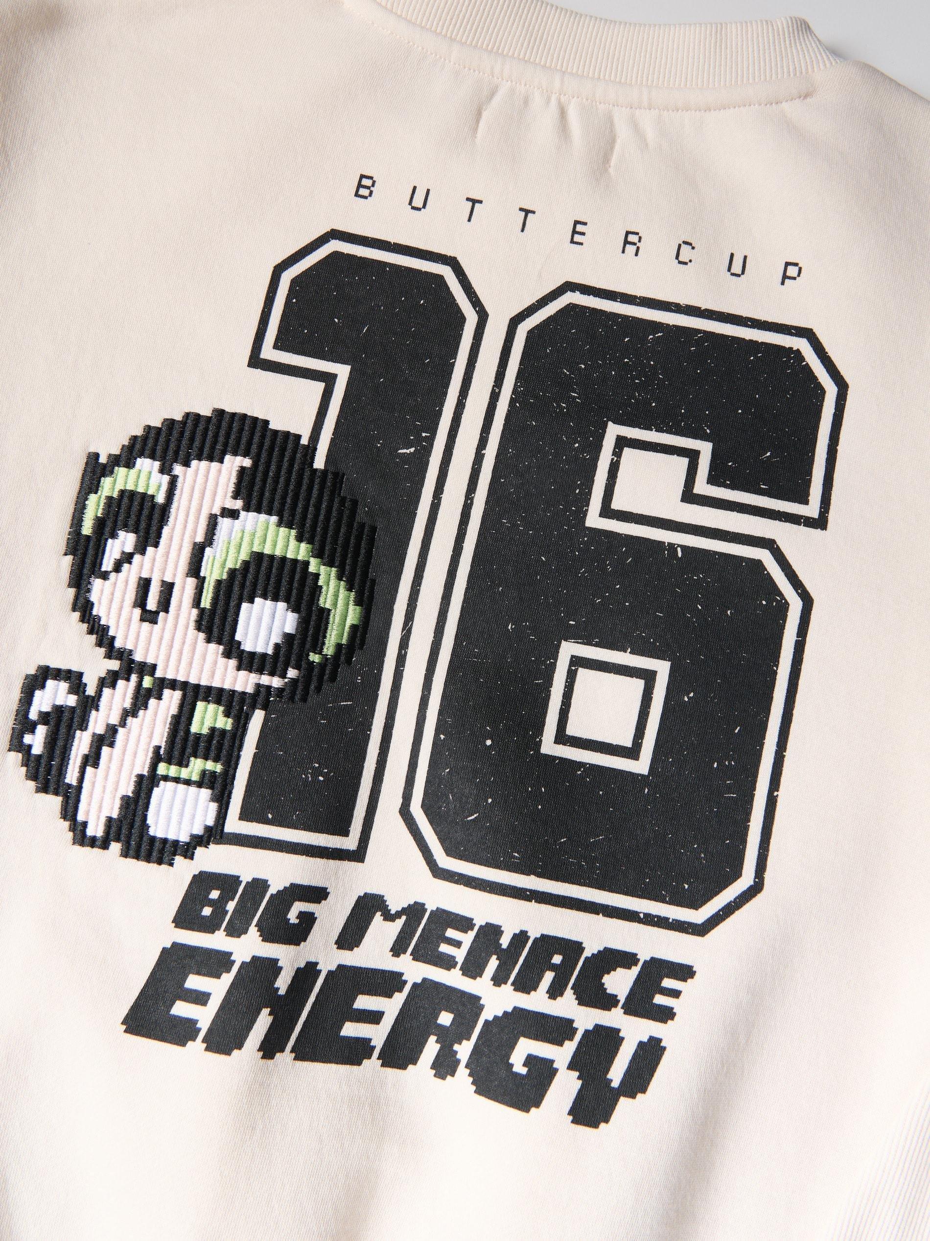 Beige Powerpuff Girls Sweatshirt, Ivory, large image number 4