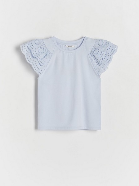 Reserved - Blue Cotton Blouse, Kids Girls