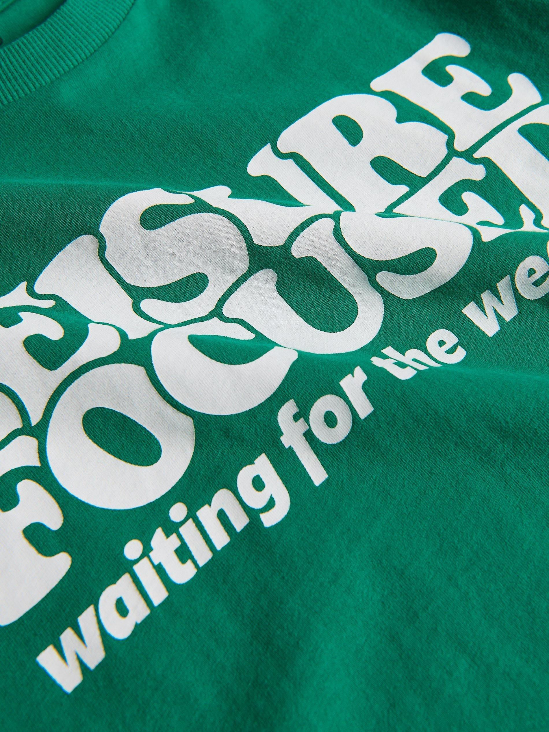 Green T-Shirt With Print, Green, medium