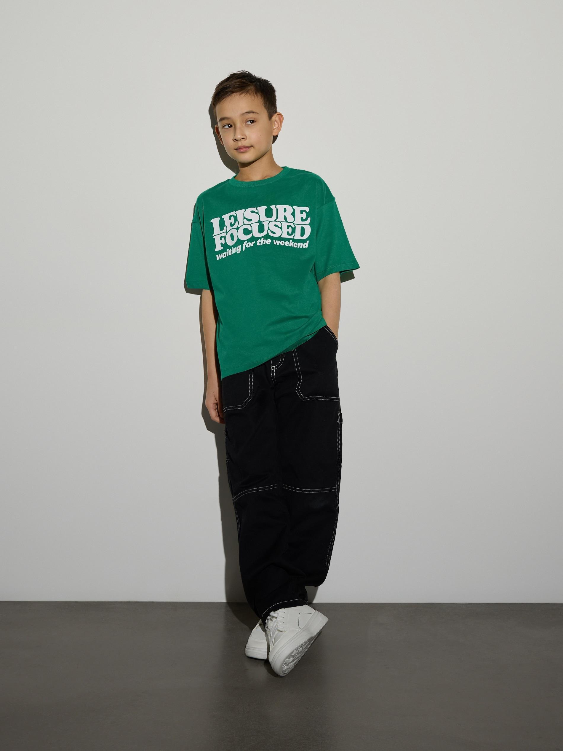 Green T-Shirt With Print, Green, large image number 3