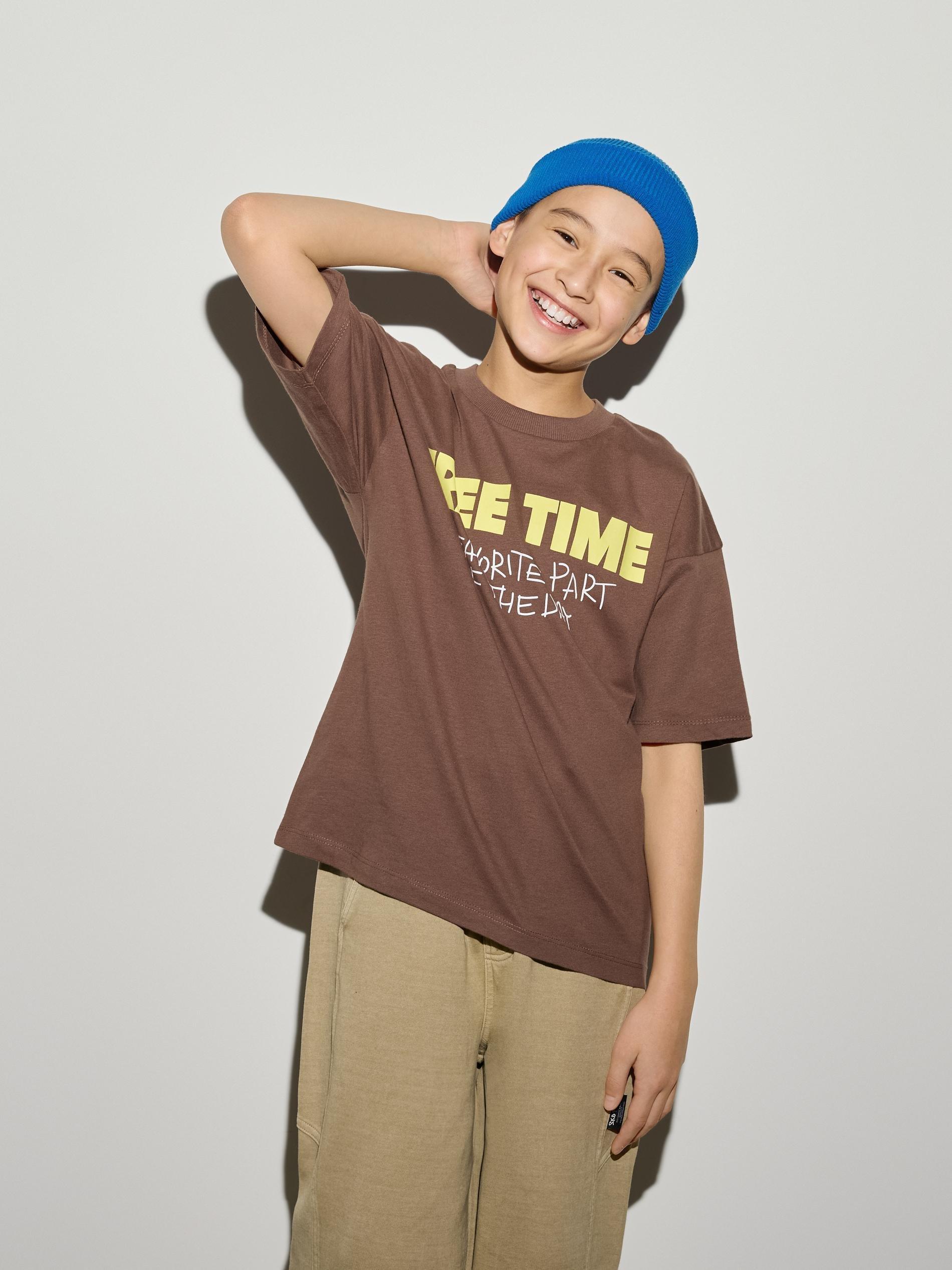 Brown T-Shirt With Print, Brown, medium