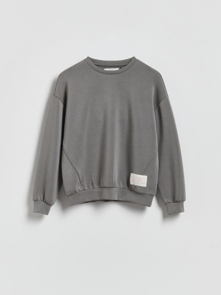 Grey Modal Blend Sweatshirt, Grey, large image number 2
