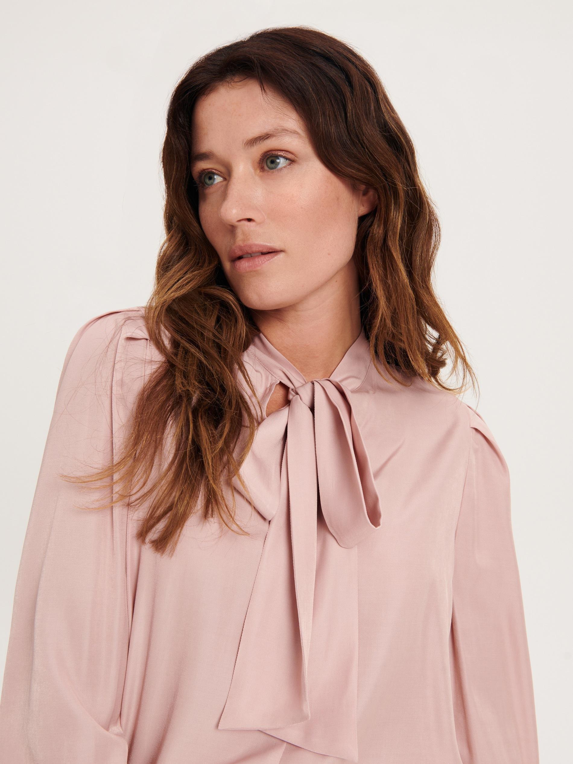 Pink Tie Detail Blouse, Pink, large image number 0