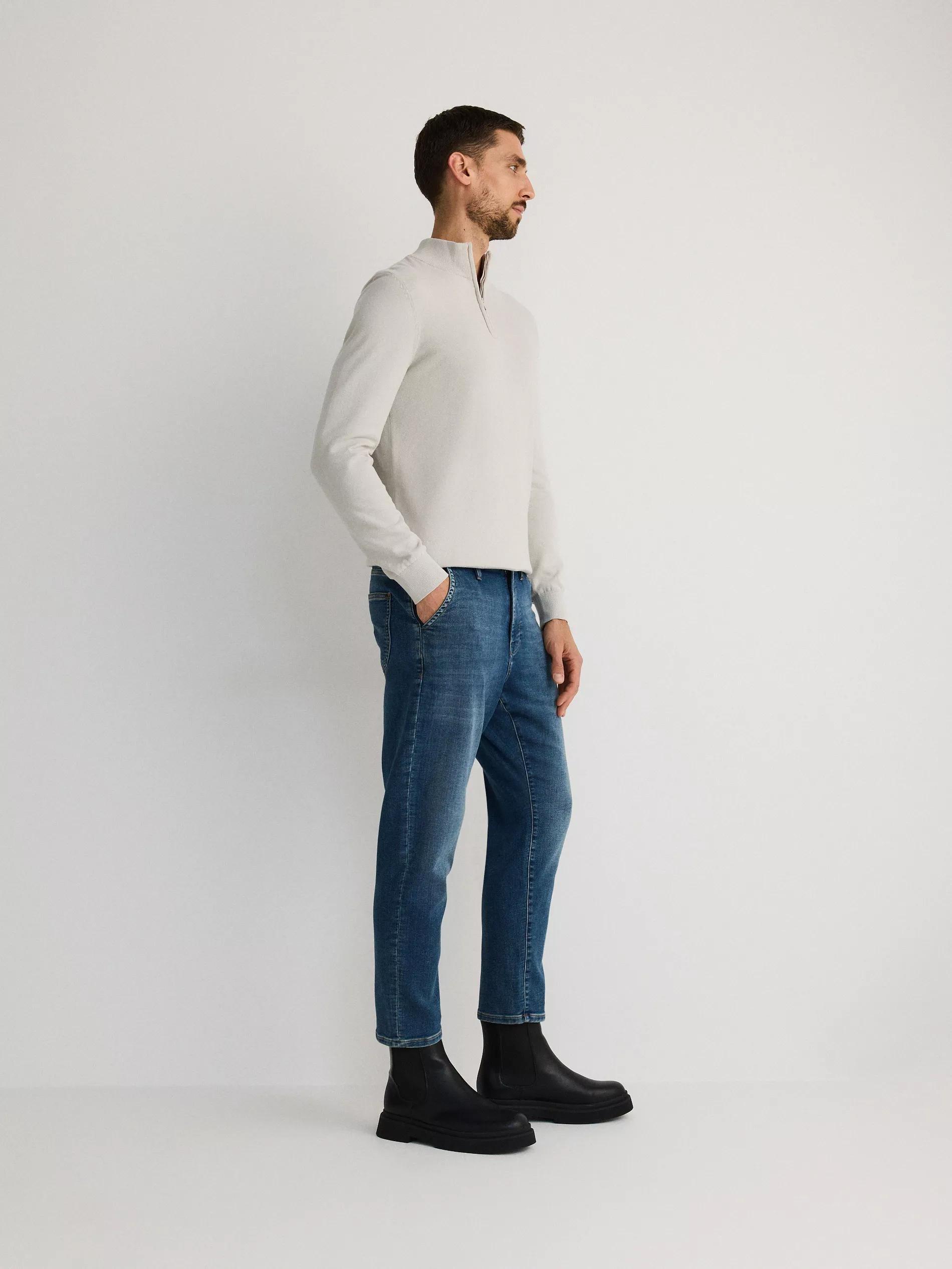 Blue Carrot Jeans With Wash Effect, Blue, large image number 1