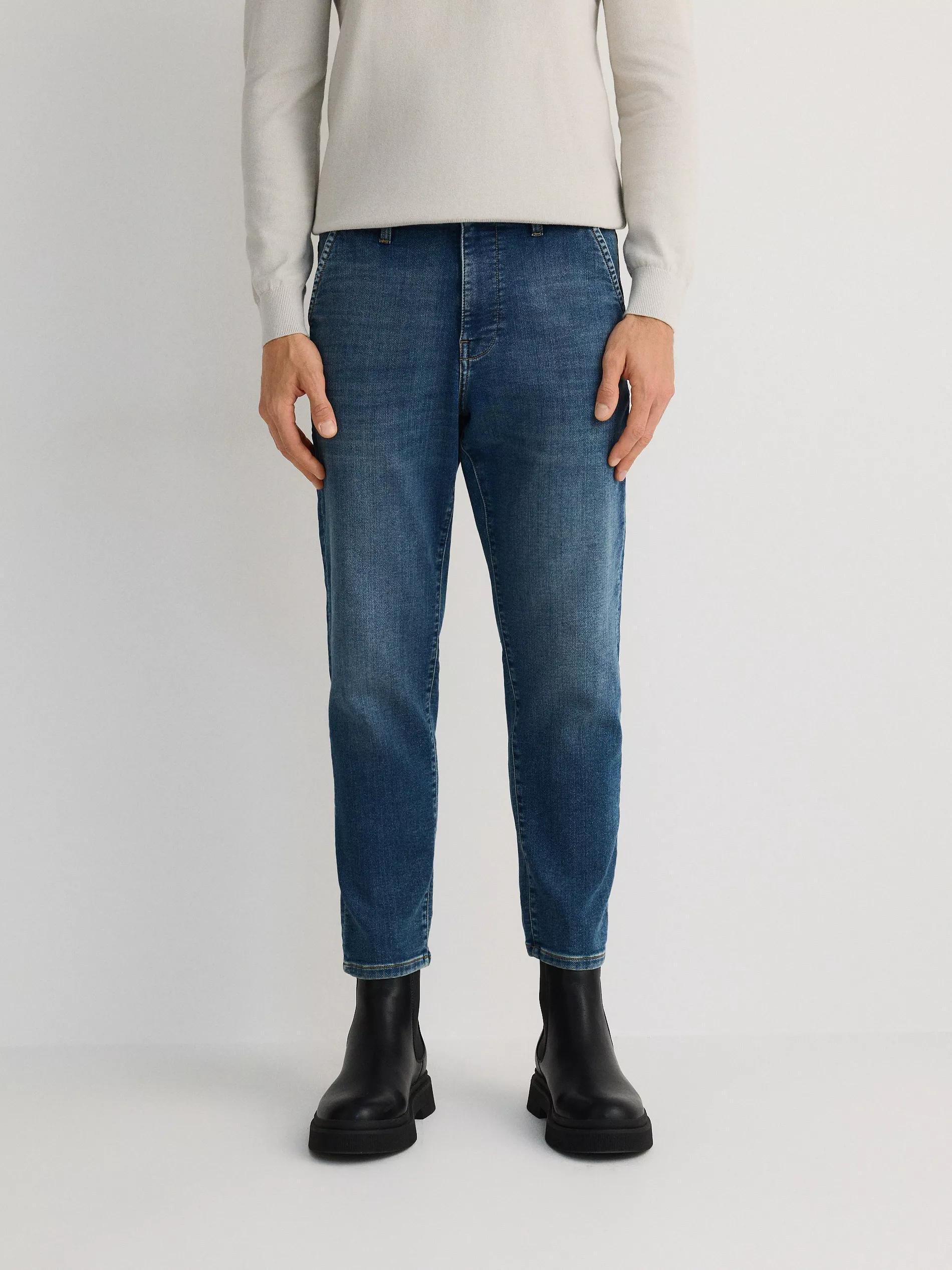 Blue Carrot Jeans With Wash Effect, Blue, large image number 2