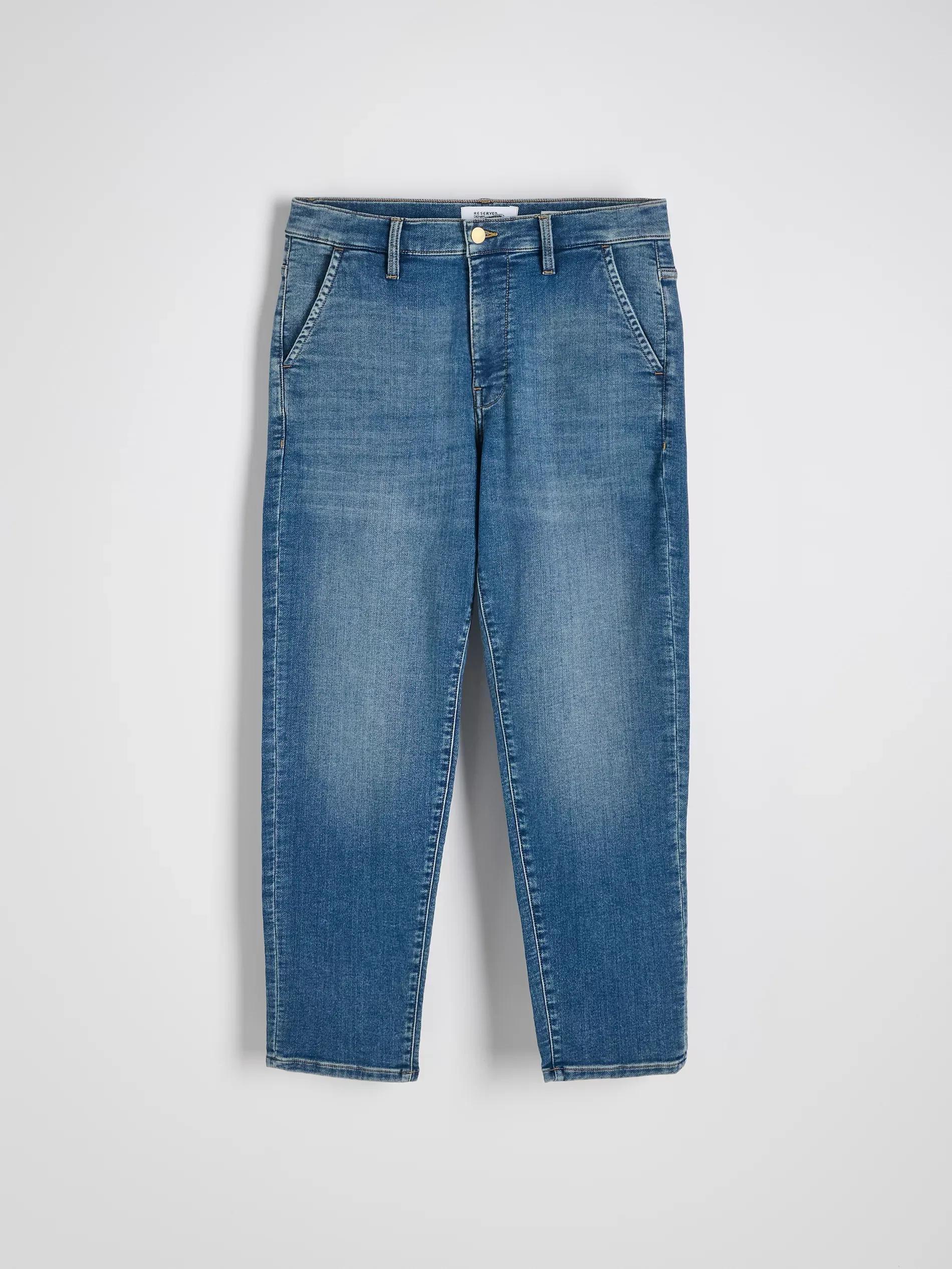 Blue Carrot Jeans With Wash Effect, Blue, large image number 4