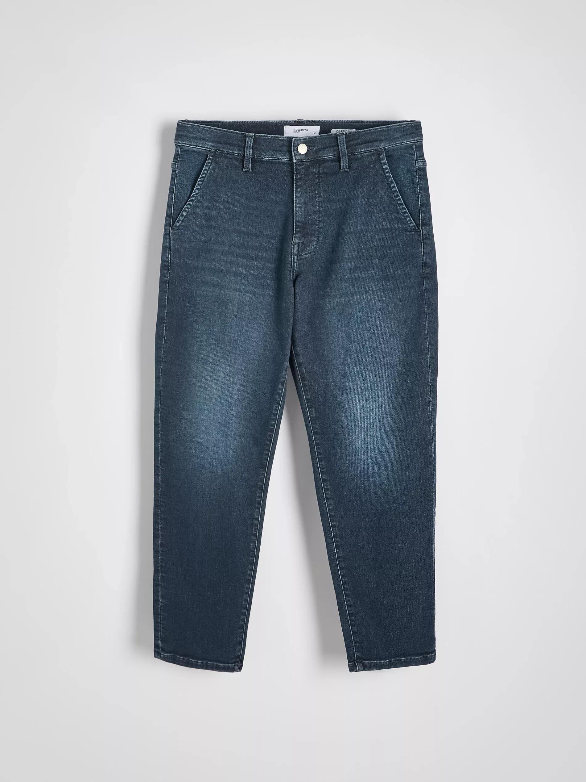Blue Carrot Jeans With Wash Effect, Blue, large image number 4