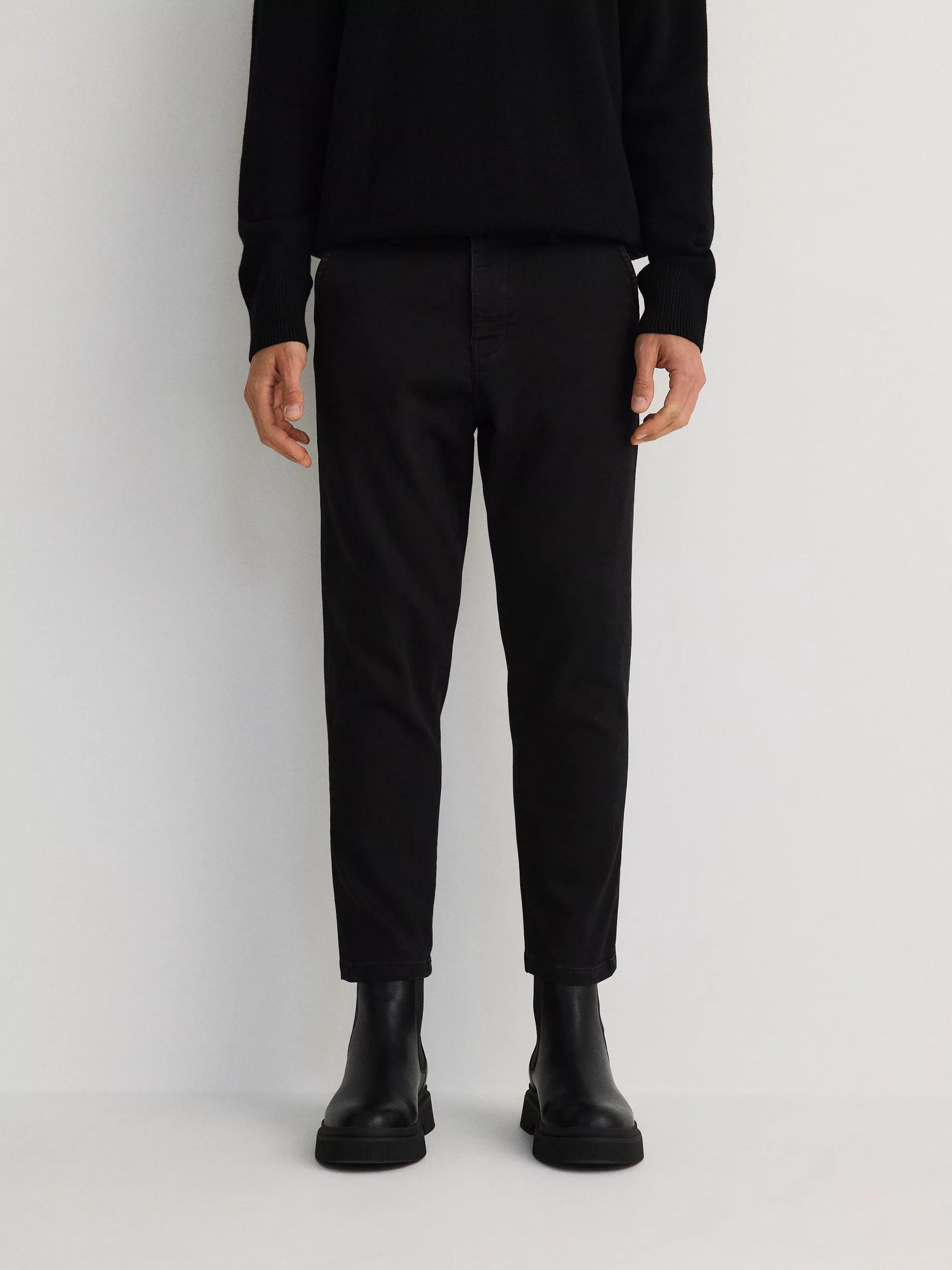 Black Carrot Jeans With Wash Effect, Black, large image number 0