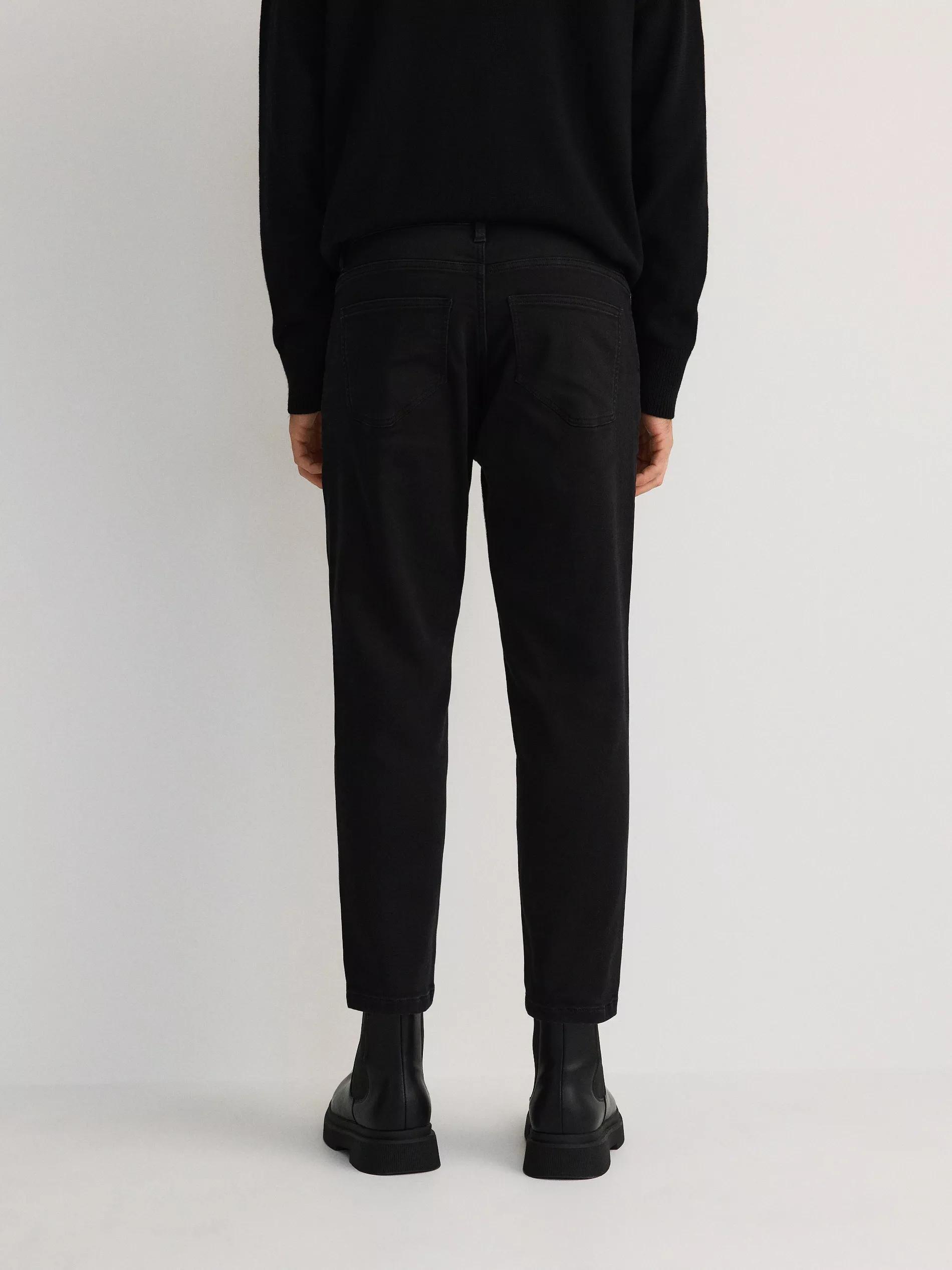 Black Carrot Jeans With Wash Effect, Black, large image number 3