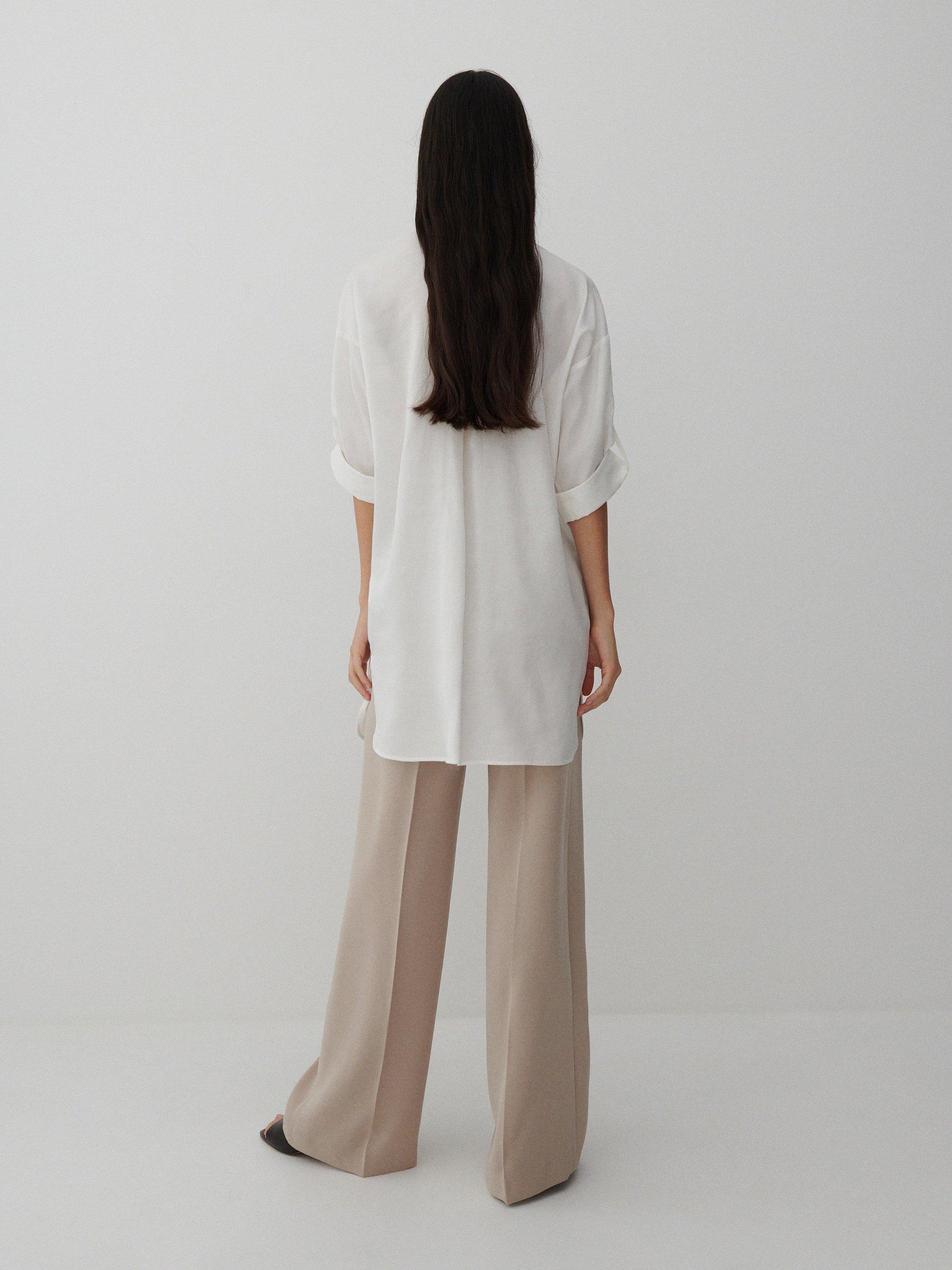 Cream Tencel Lyocell Shirt, Women, , large image number 2