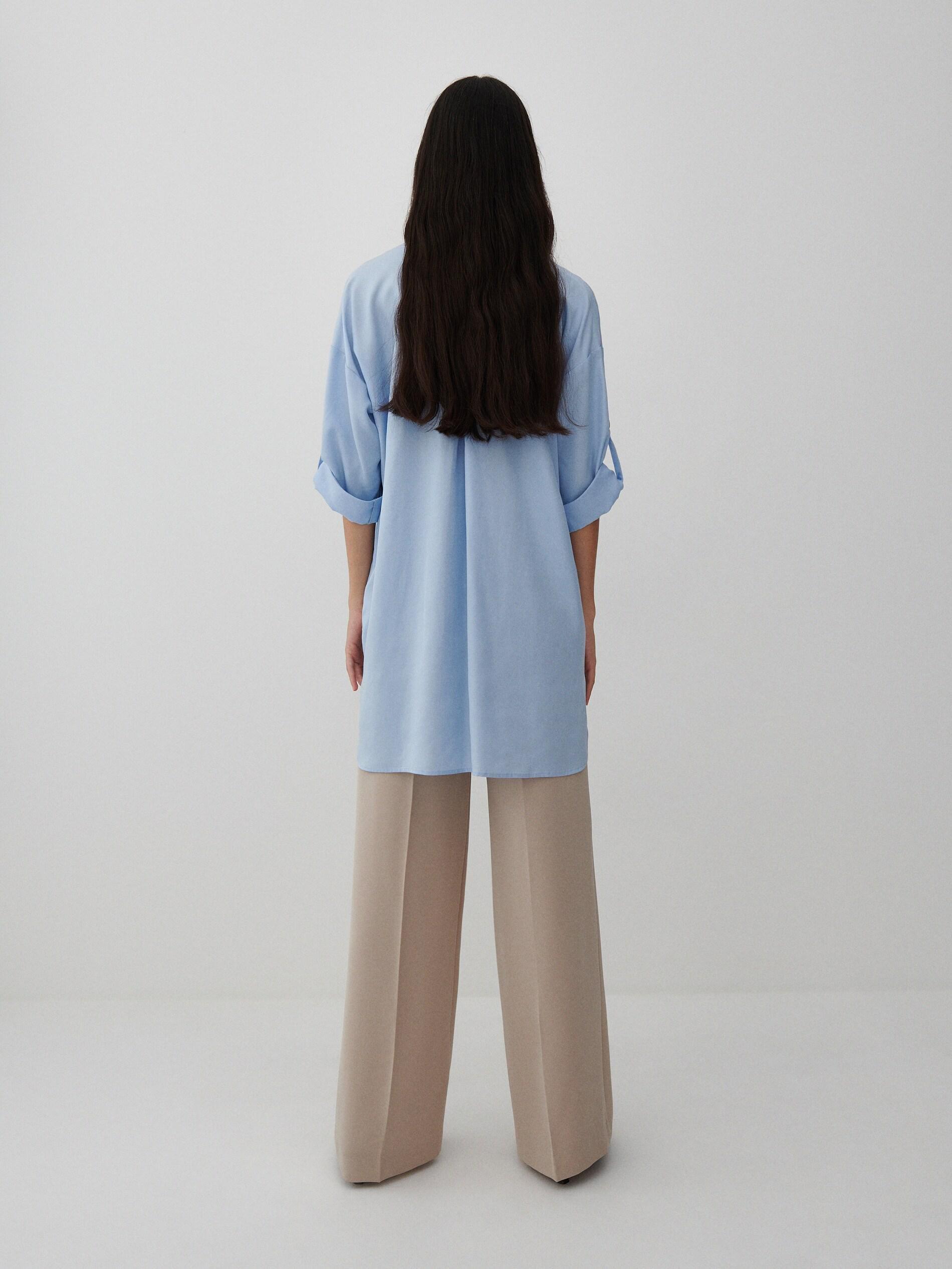 Light Blue Tencel Lyocell Shirt, Women, , large image number 2